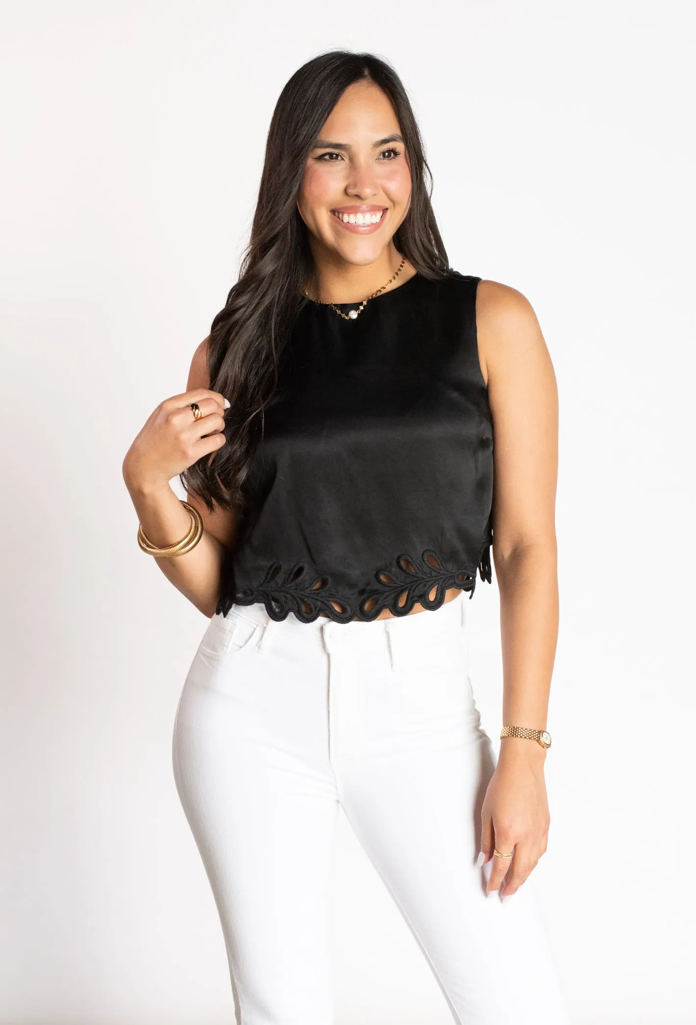 Chic Demeanor Black Crop Top