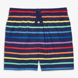 Clearance drawstring pj short in rainbow stripe