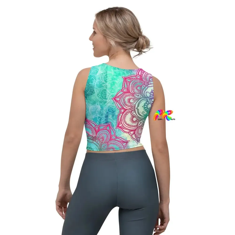 Colorful Mandala Rave Crop Top