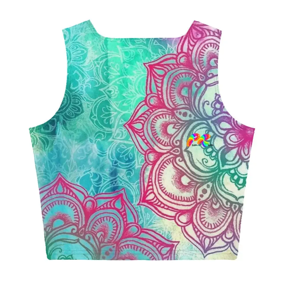 Colorful Mandala Rave Crop Top