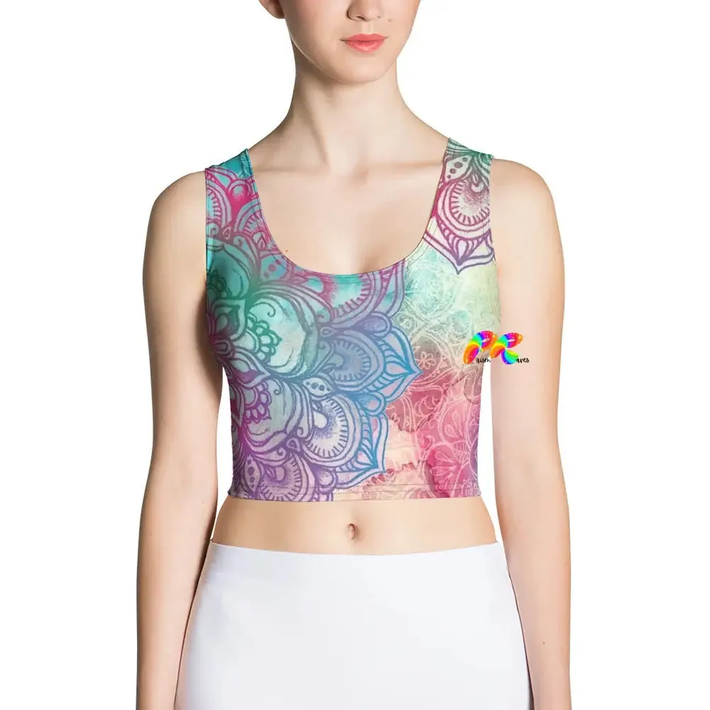 Colorful Mandala Rave Crop Top