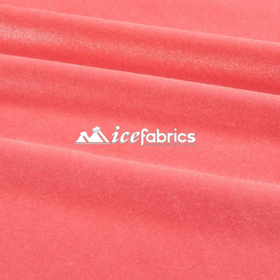 Coral Poly Spandex 4 Way Stretch Velvet Fabric/ super Soft