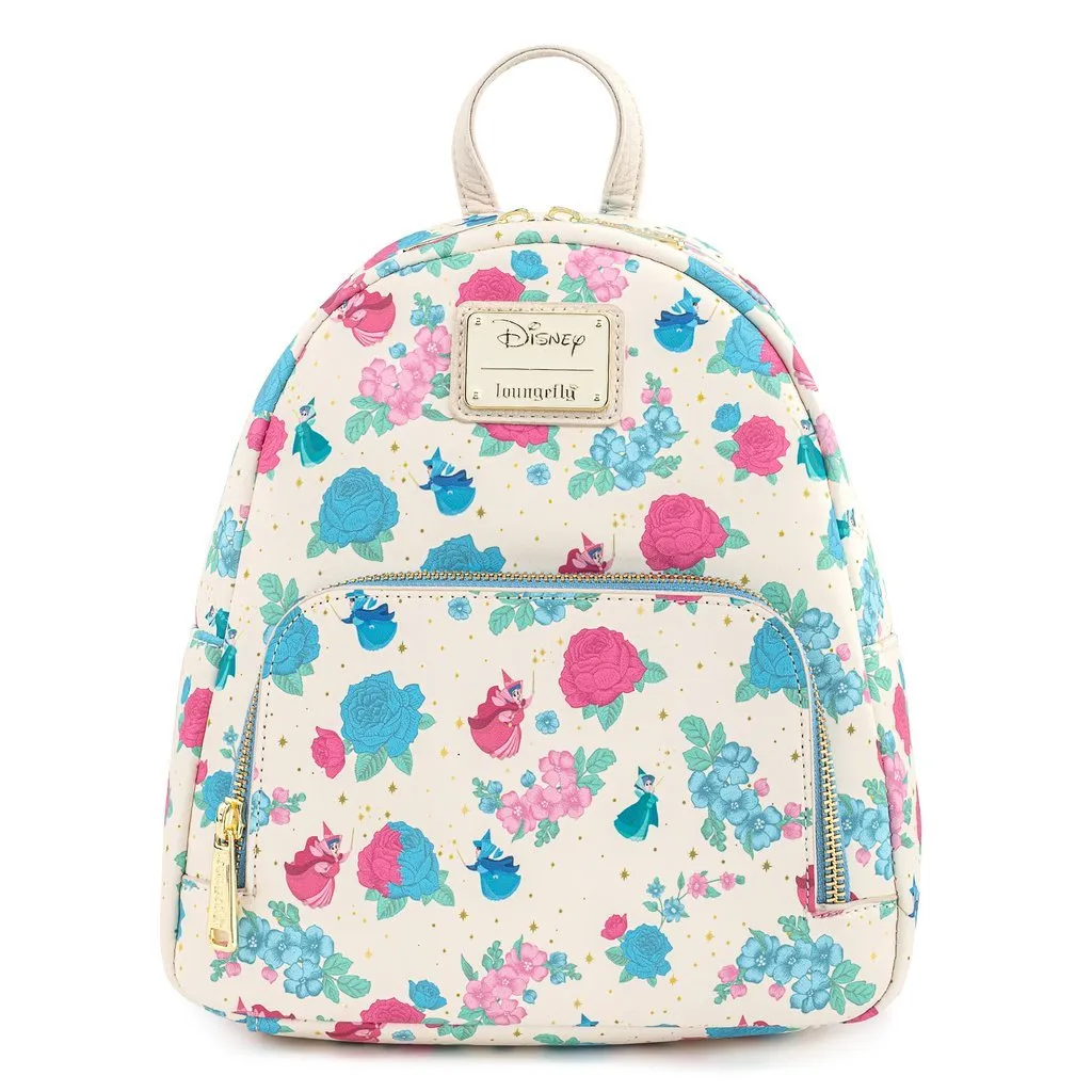 Disney Sleeping Beauty Floral Fairy Godmother Allover Print Mini Backpack