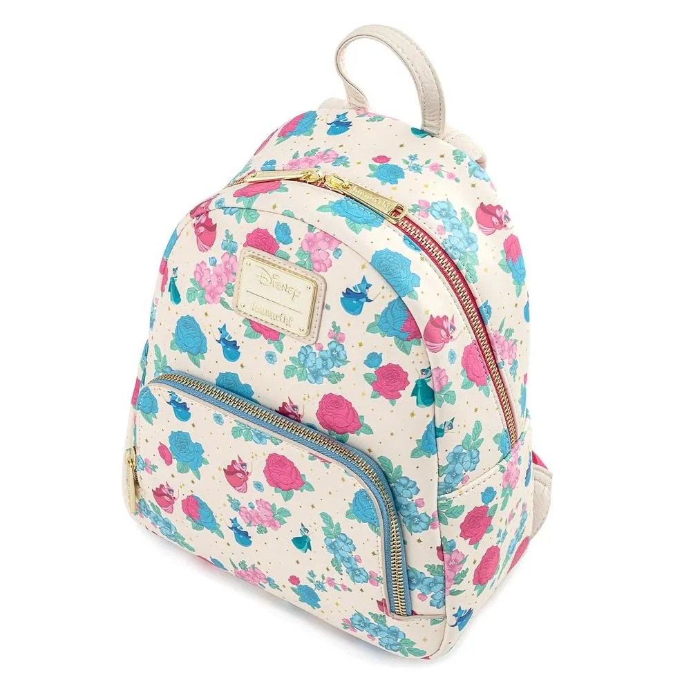 Disney Sleeping Beauty Floral Fairy Godmother Allover Print Mini Backpack