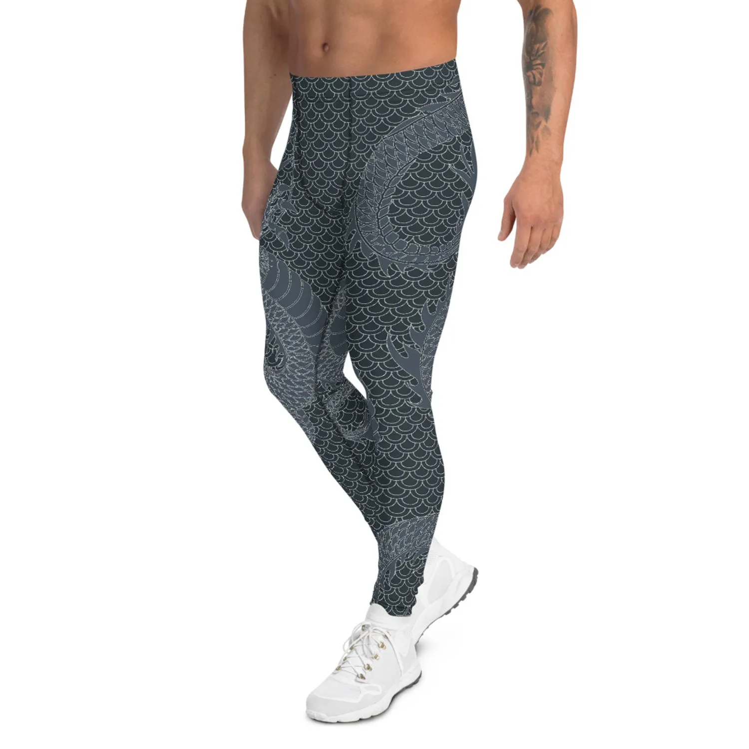 Dragon Leggings for Men Gunmetal Gray