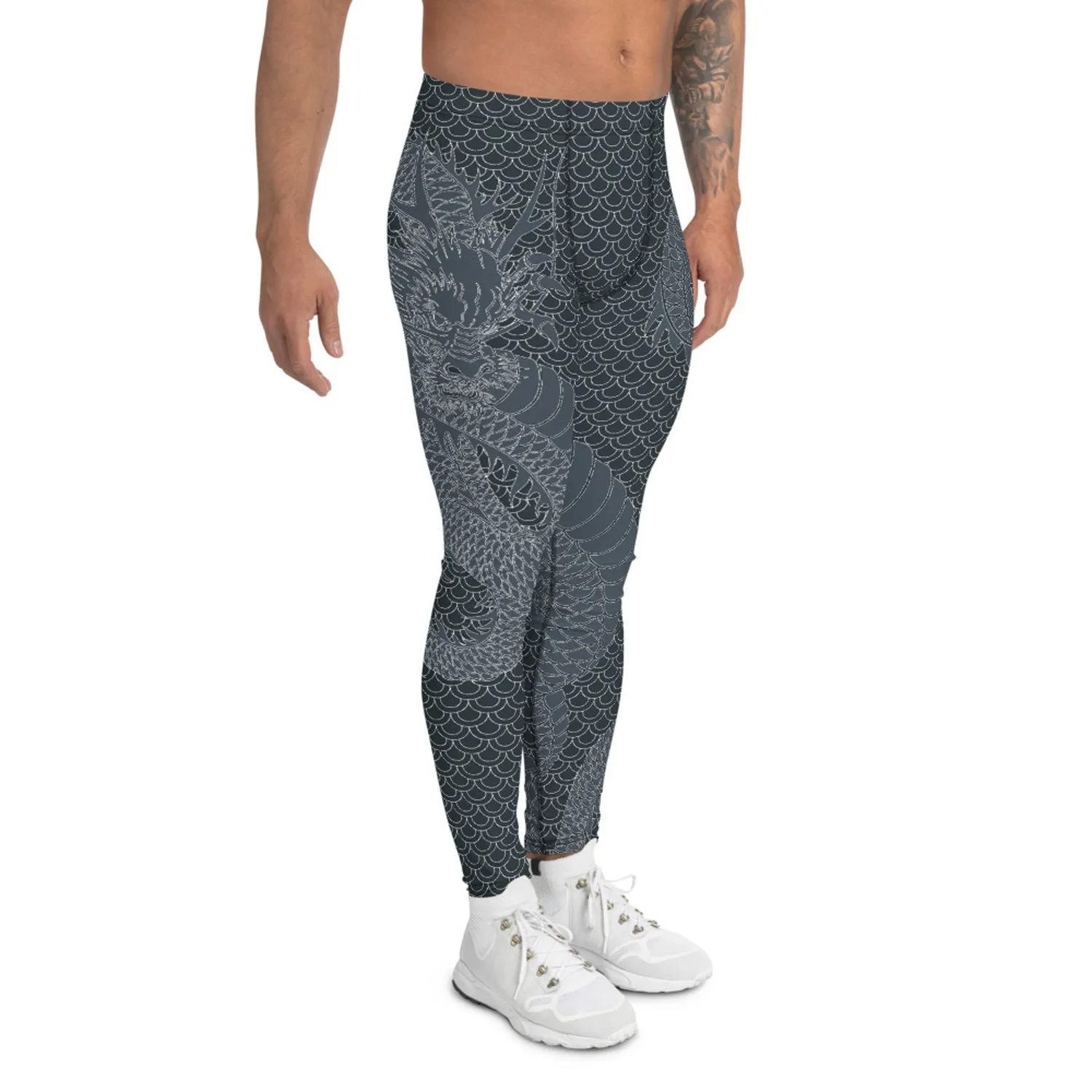 Dragon Leggings for Men Gunmetal Gray