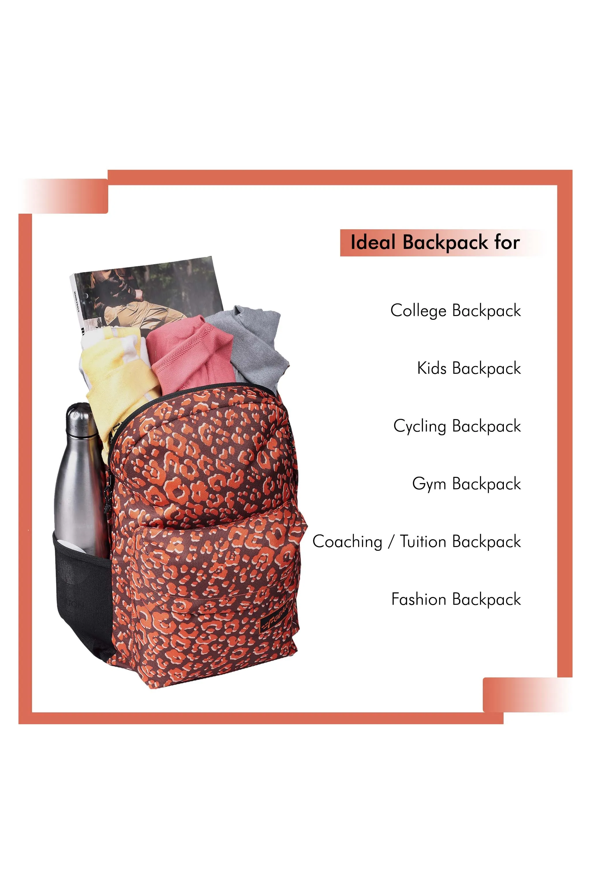 Emprise 23L Animal Print Orange Backpack