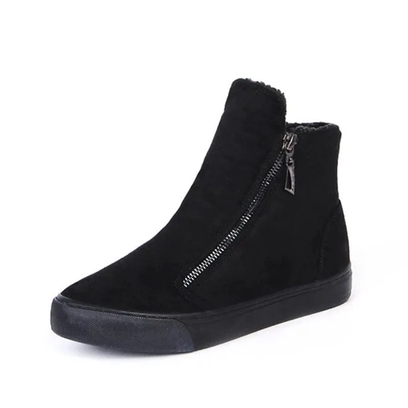 Flock Zipper Snow Boot Sneaker - 4 Colors