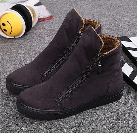 Flock Zipper Snow Boot Sneaker - 4 Colors