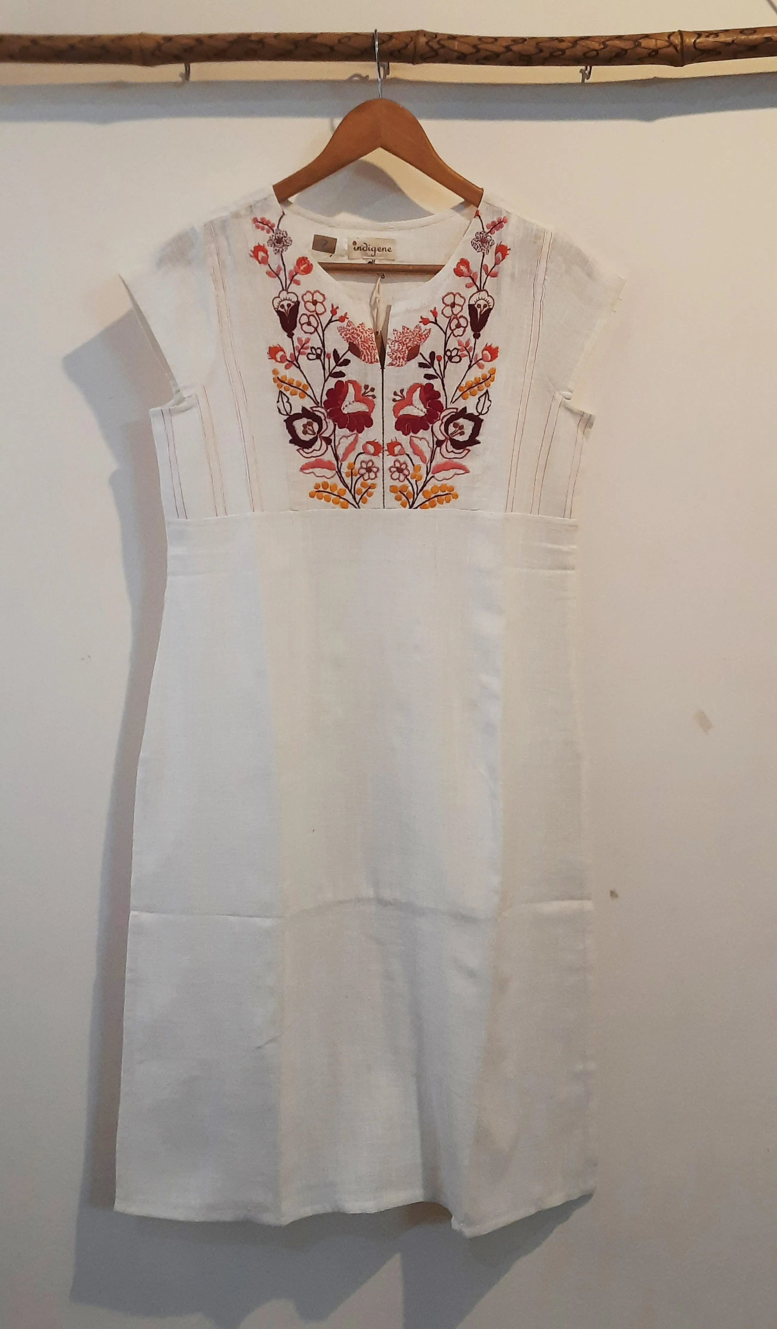 Floral Hand Embroidered Cotton Kurta