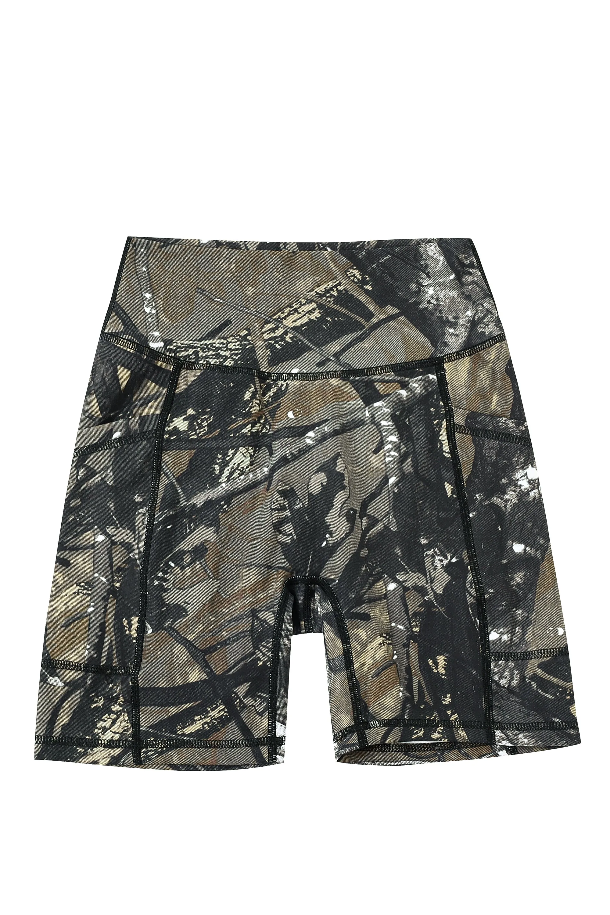 Forest Camo Pocket Yoga Shorts