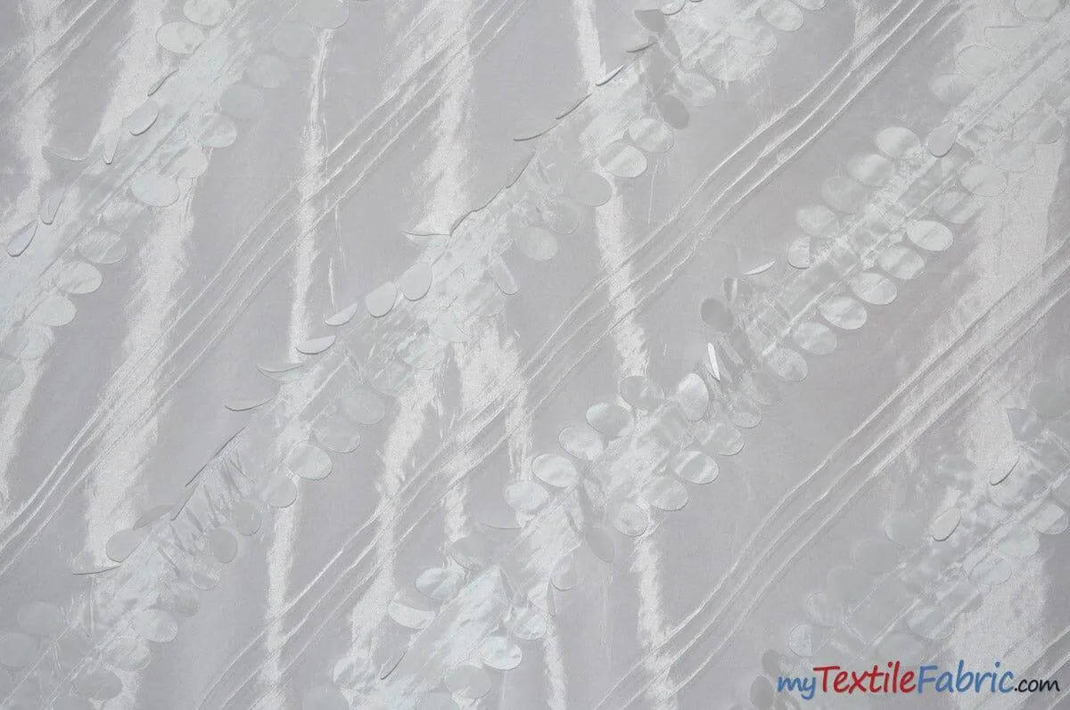 Forest Taffeta Embroidery | Hanging Leaf Taffeta | 54" Wide | Multiple Colors |