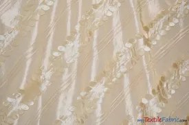 Forest Taffeta Embroidery | Hanging Leaf Taffeta | 54" Wide | Multiple Colors |