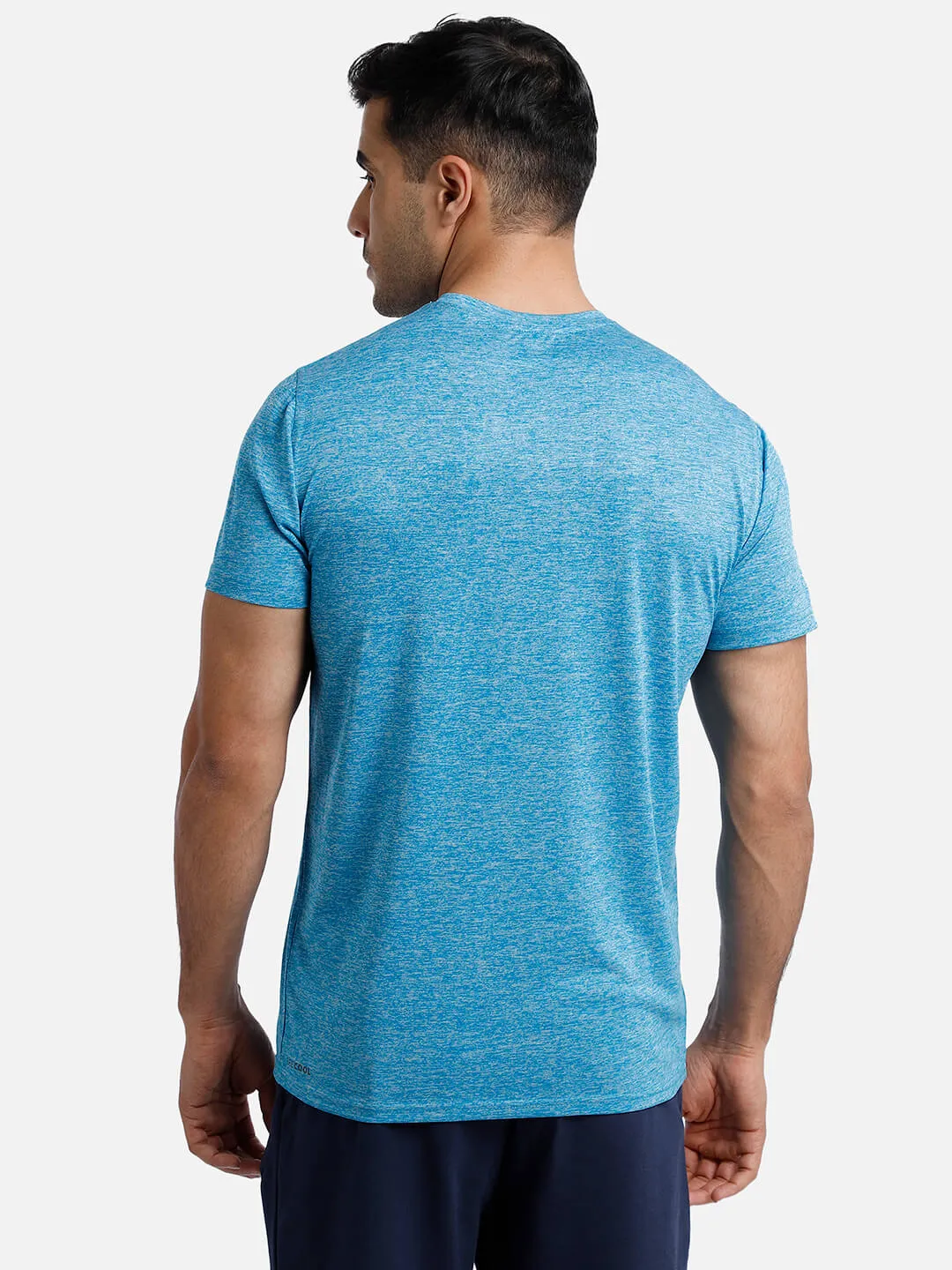 Gensen Round Neck Half Sleeve Solid Regular fit Polyester T-shirt for Men Comfortable Breathable Fabric Stretchable for Everyday Use Ideal for Yoga Training Gym Running or Performance