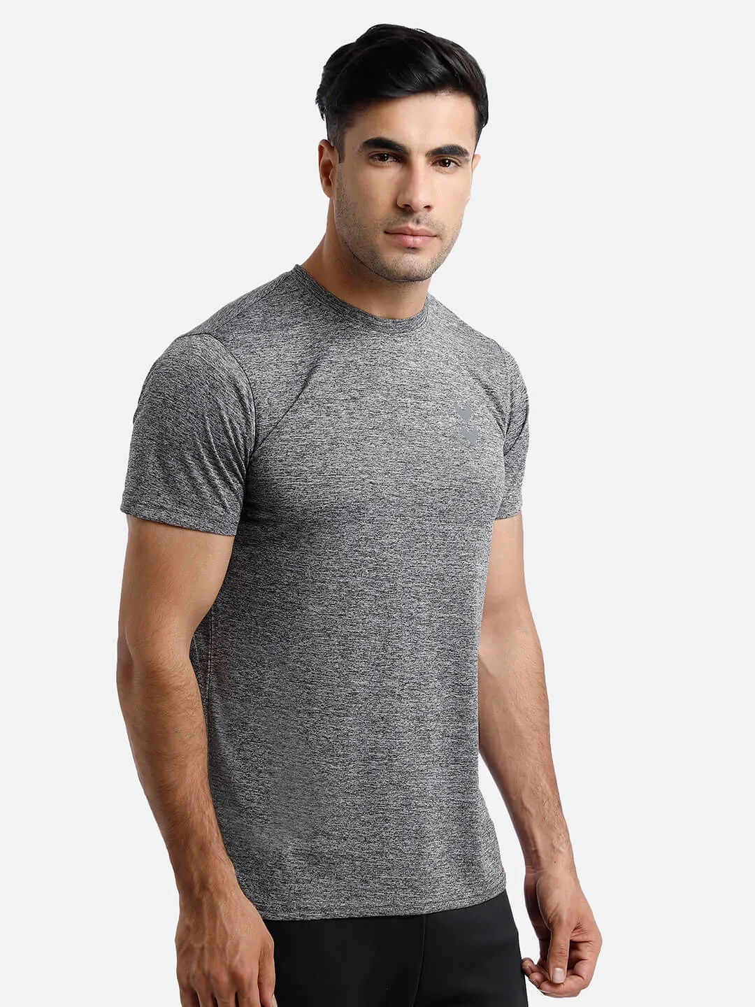 Gensen Round Neck Half Sleeve Solid Regular fit Polyester T-shirt for Men Comfortable Breathable Fabric Stretchable for Everyday Use Ideal for Yoga Training Gym Running or Performance