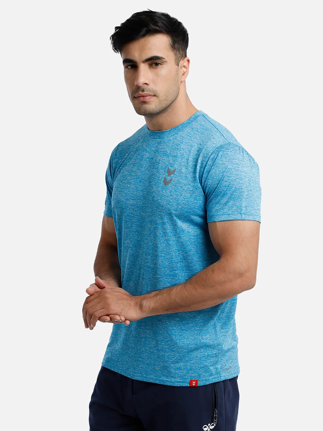 Gensen Round Neck Half Sleeve Solid Regular fit Polyester T-shirt for Men Comfortable Breathable Fabric Stretchable for Everyday Use Ideal for Yoga Training Gym Running or Performance