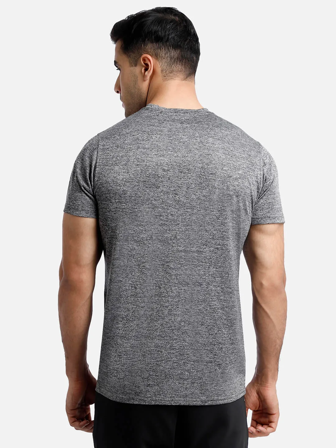 Gensen Round Neck Half Sleeve Solid Regular fit Polyester T-shirt for Men Comfortable Breathable Fabric Stretchable for Everyday Use Ideal for Yoga Training Gym Running or Performance