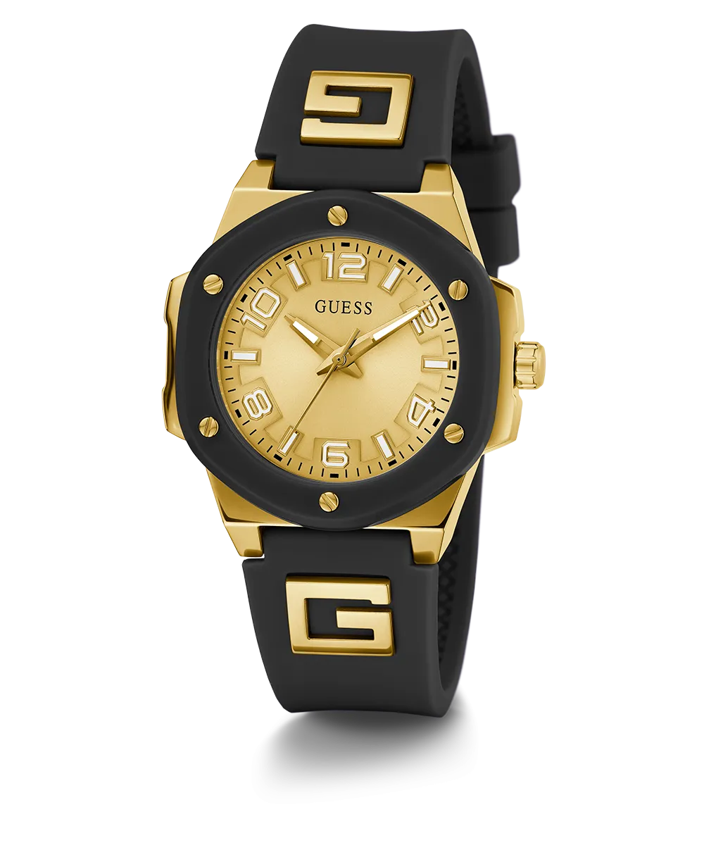 GUESS Ladies Black 2-Tone Analog Watch