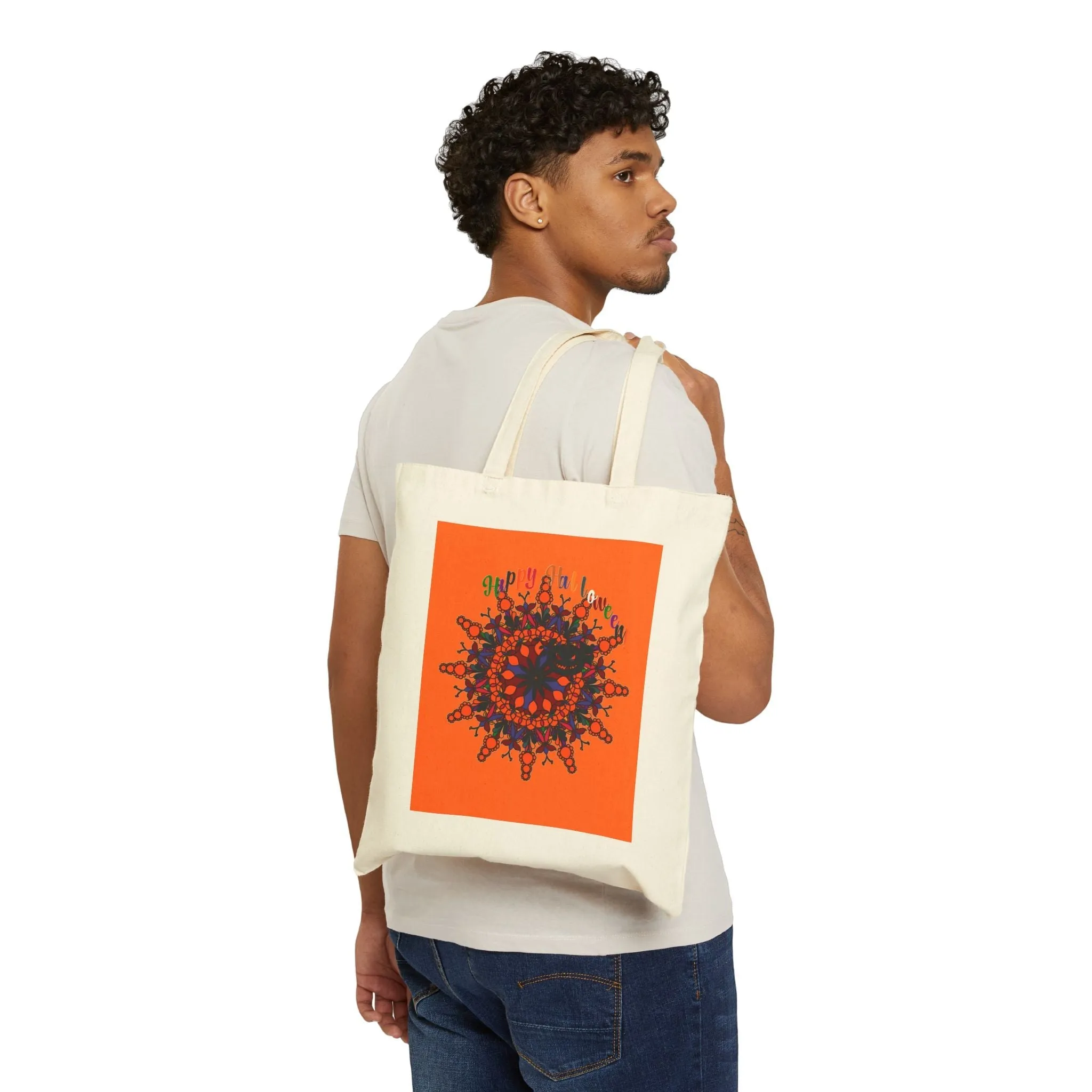 Handmade Mandala Design Halloween Tote Bag