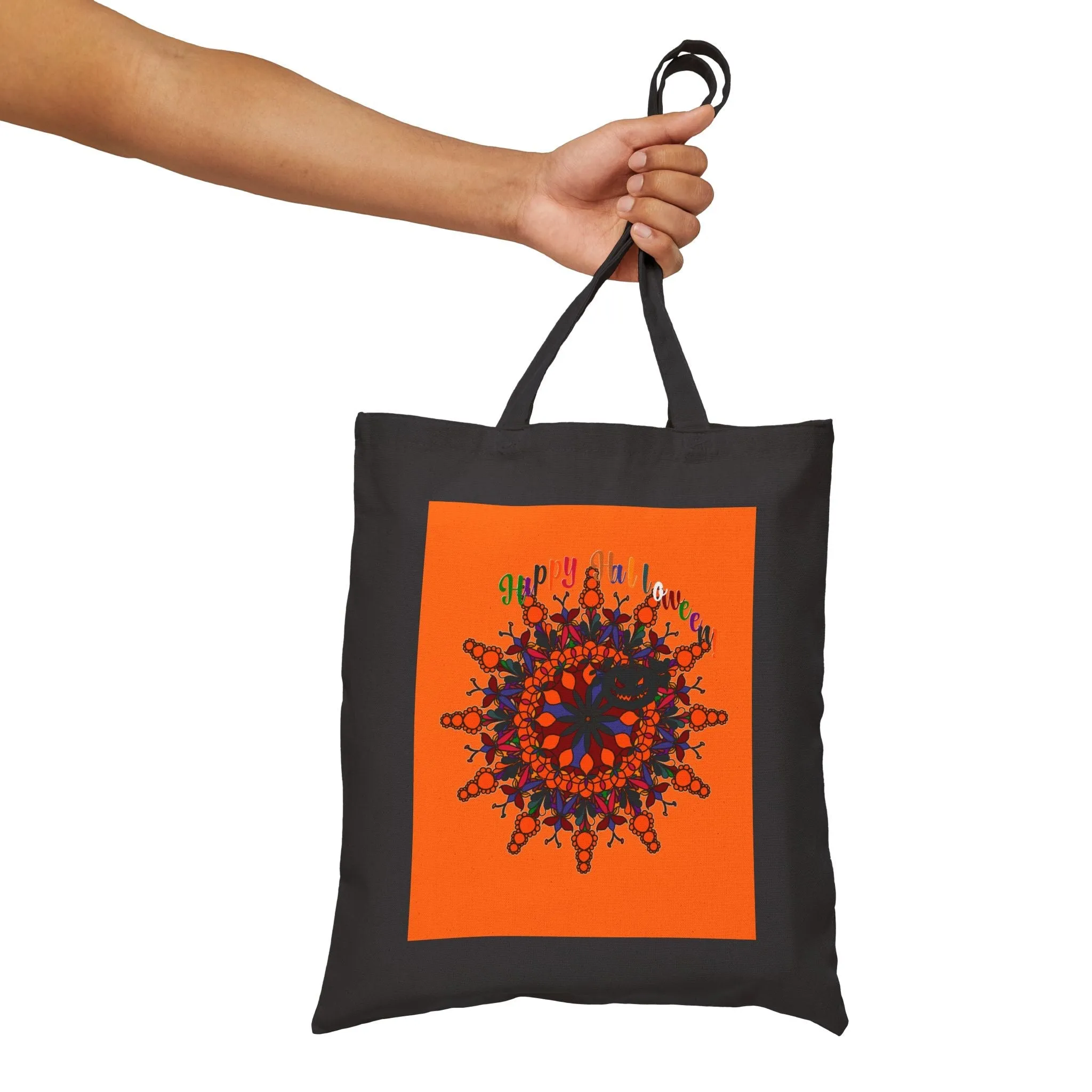 Handmade Mandala Design Halloween Tote Bag