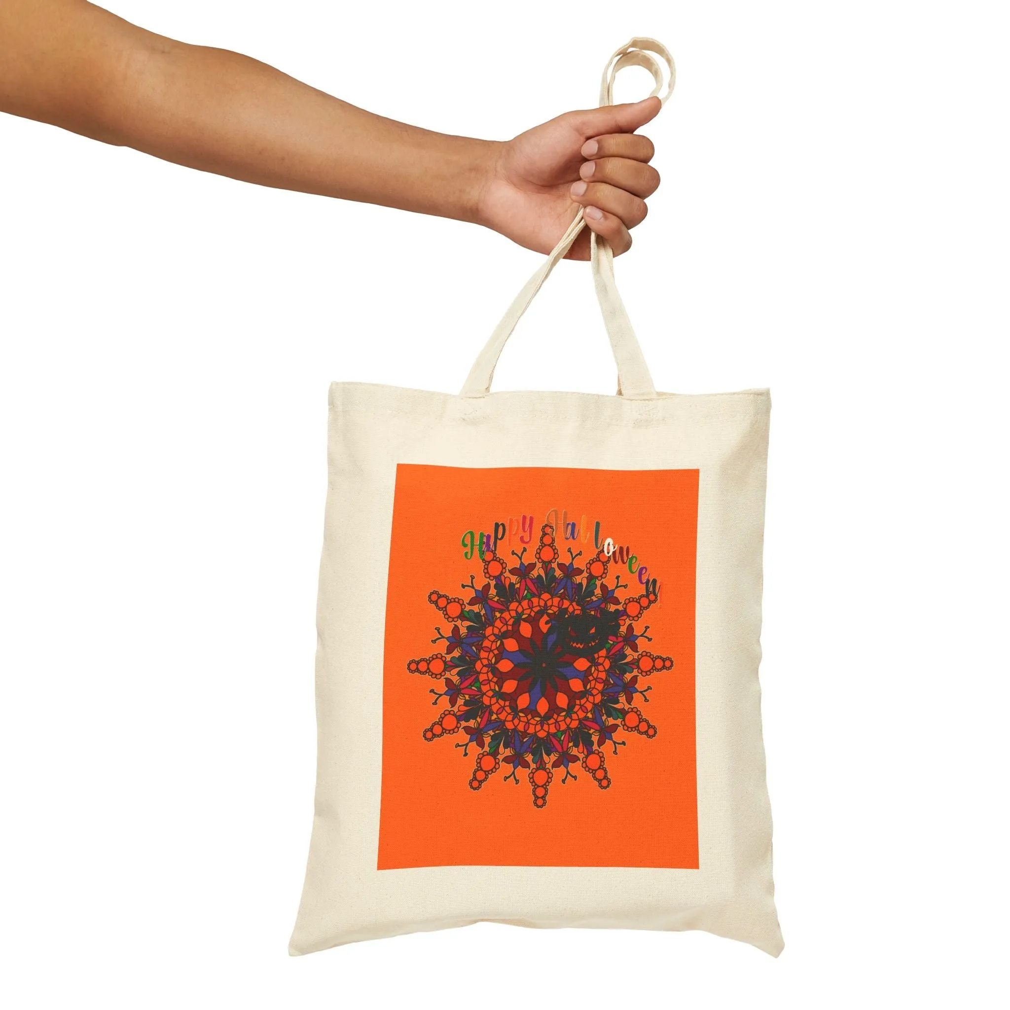 Handmade Mandala Design Halloween Tote Bag