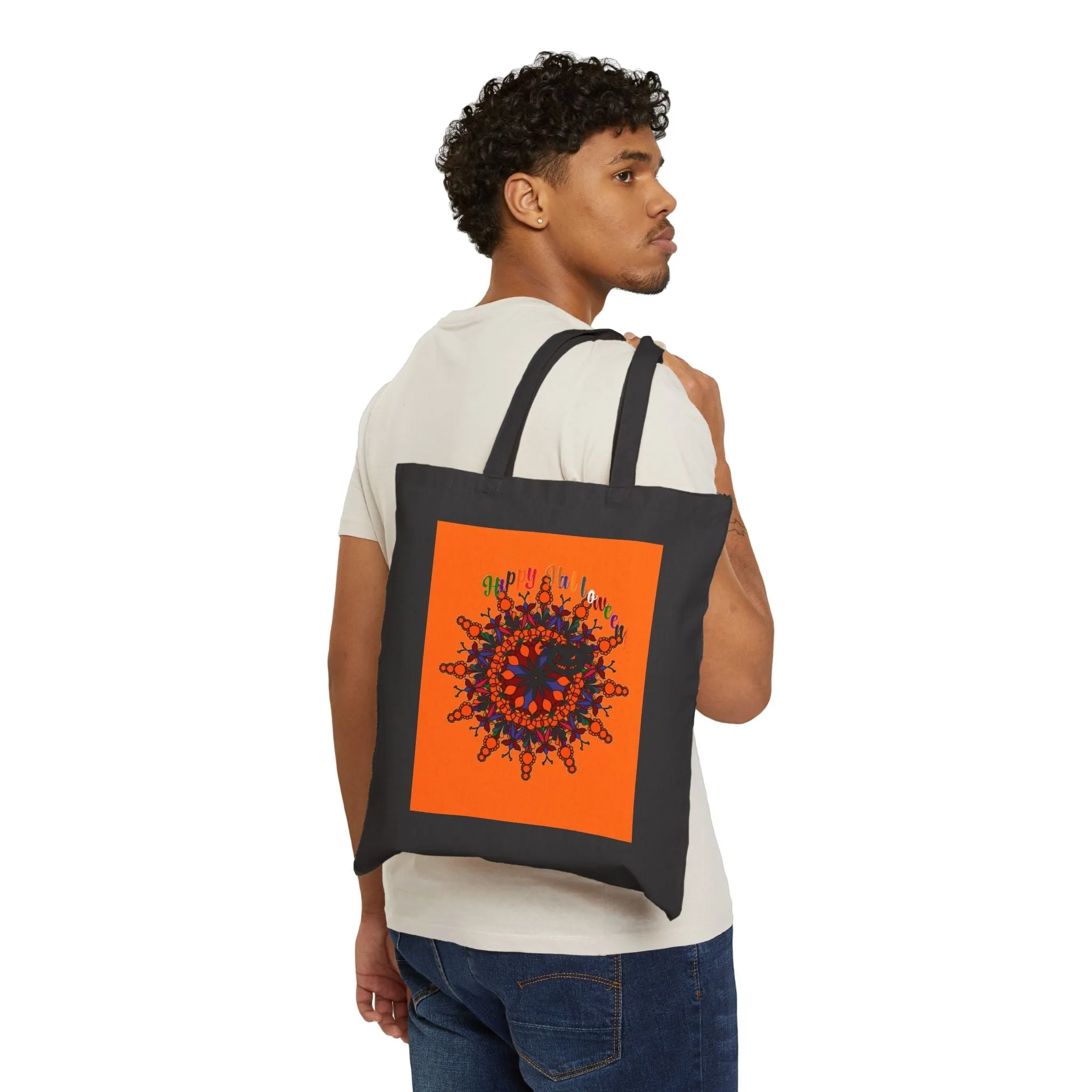 Handmade Mandala Design Halloween Tote Bag