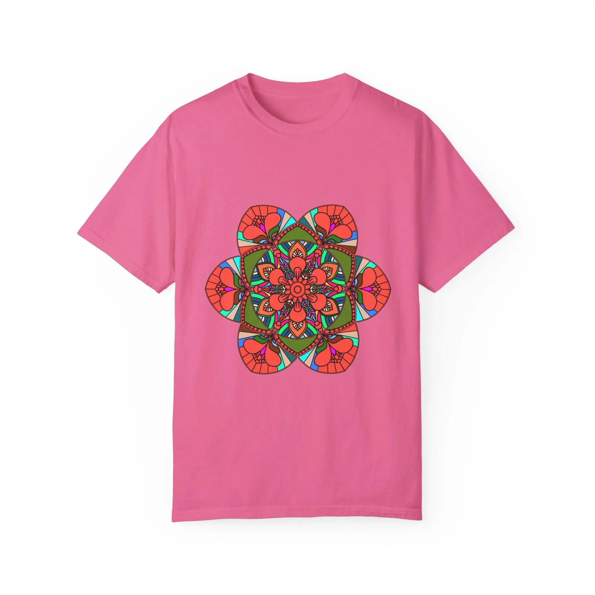 Handmade Mandala Design T-Shirt - 100% Cotton