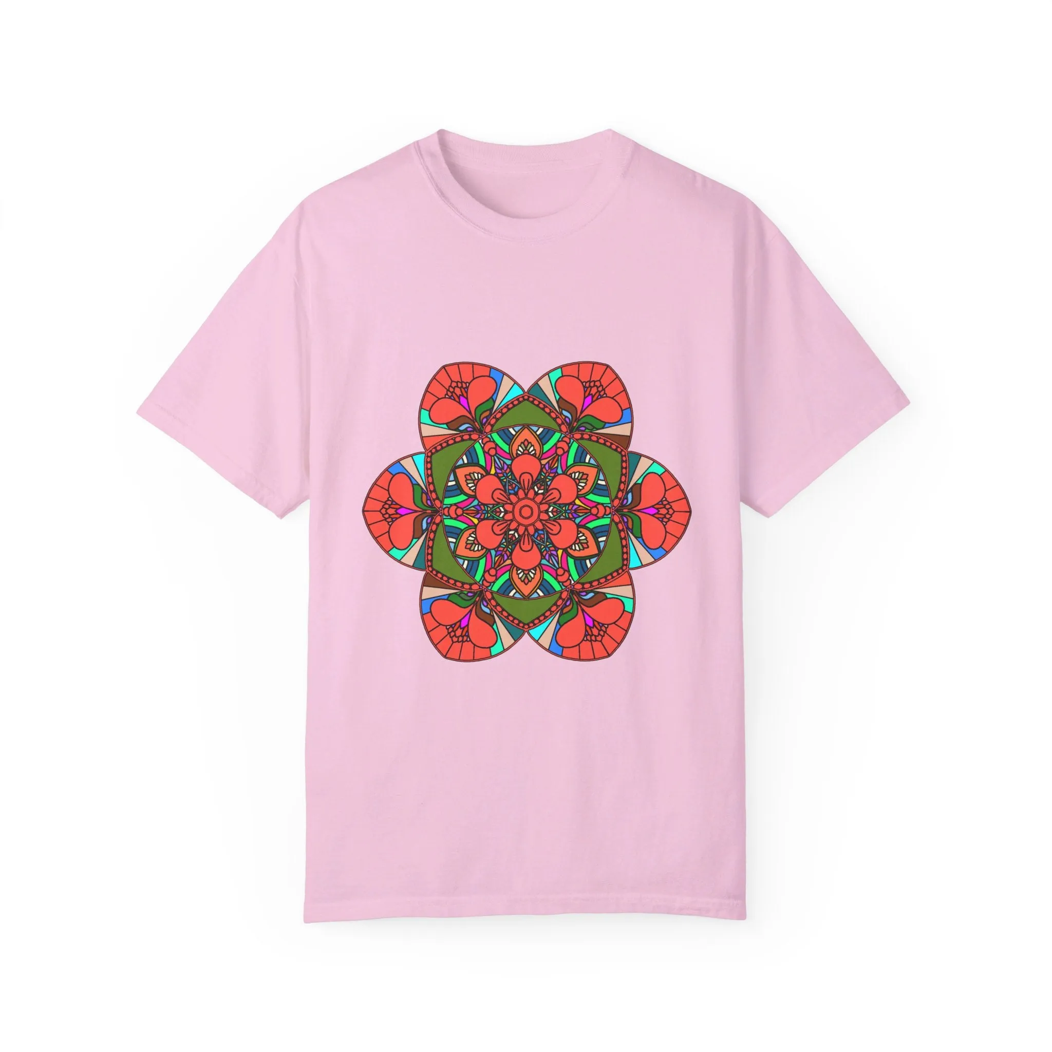 Handmade Mandala Design T-Shirt - 100% Cotton