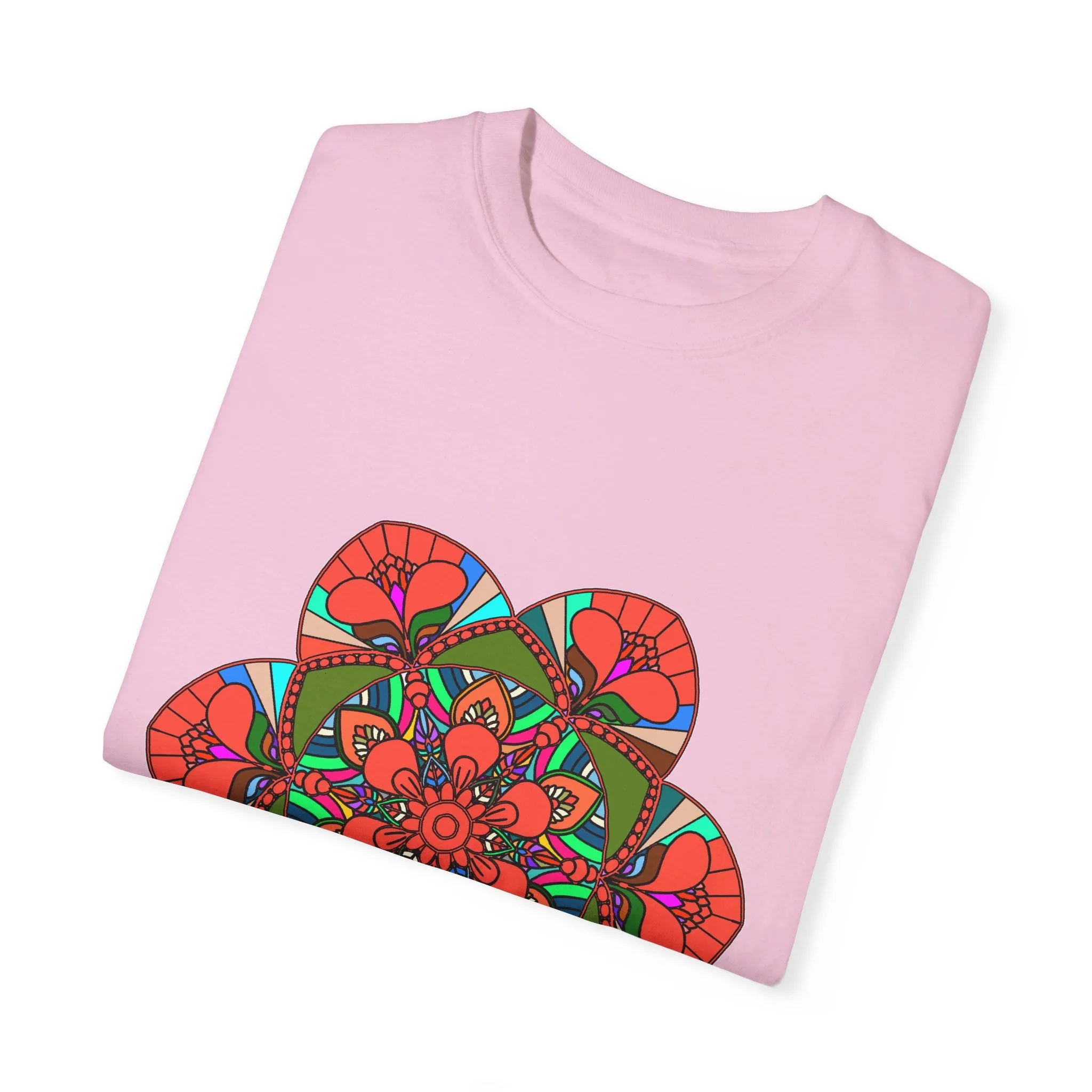 Handmade Mandala Design T-Shirt - 100% Cotton