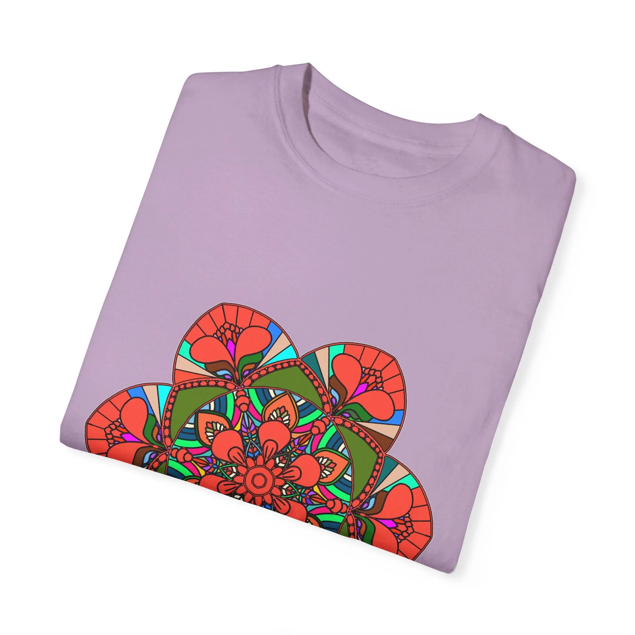 Handmade Mandala Design T-Shirt - 100% Cotton