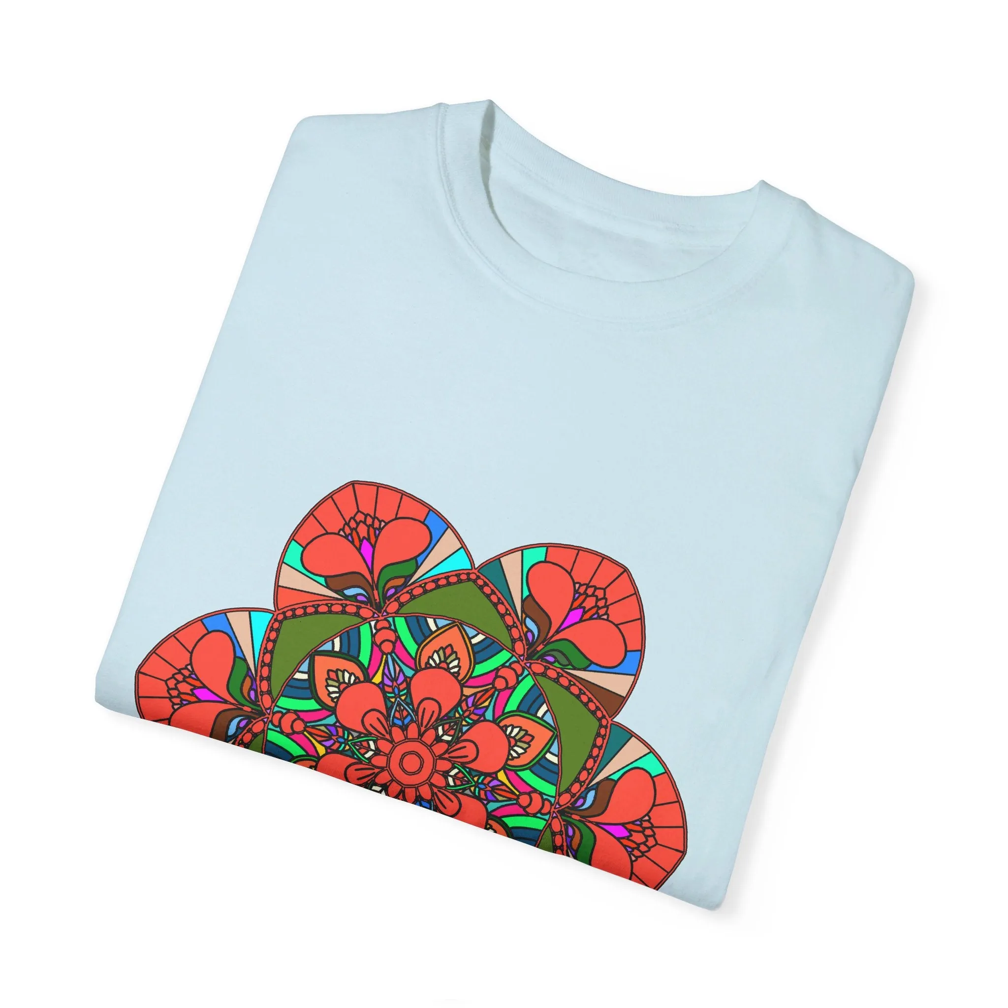 Handmade Mandala Design T-Shirt - 100% Cotton