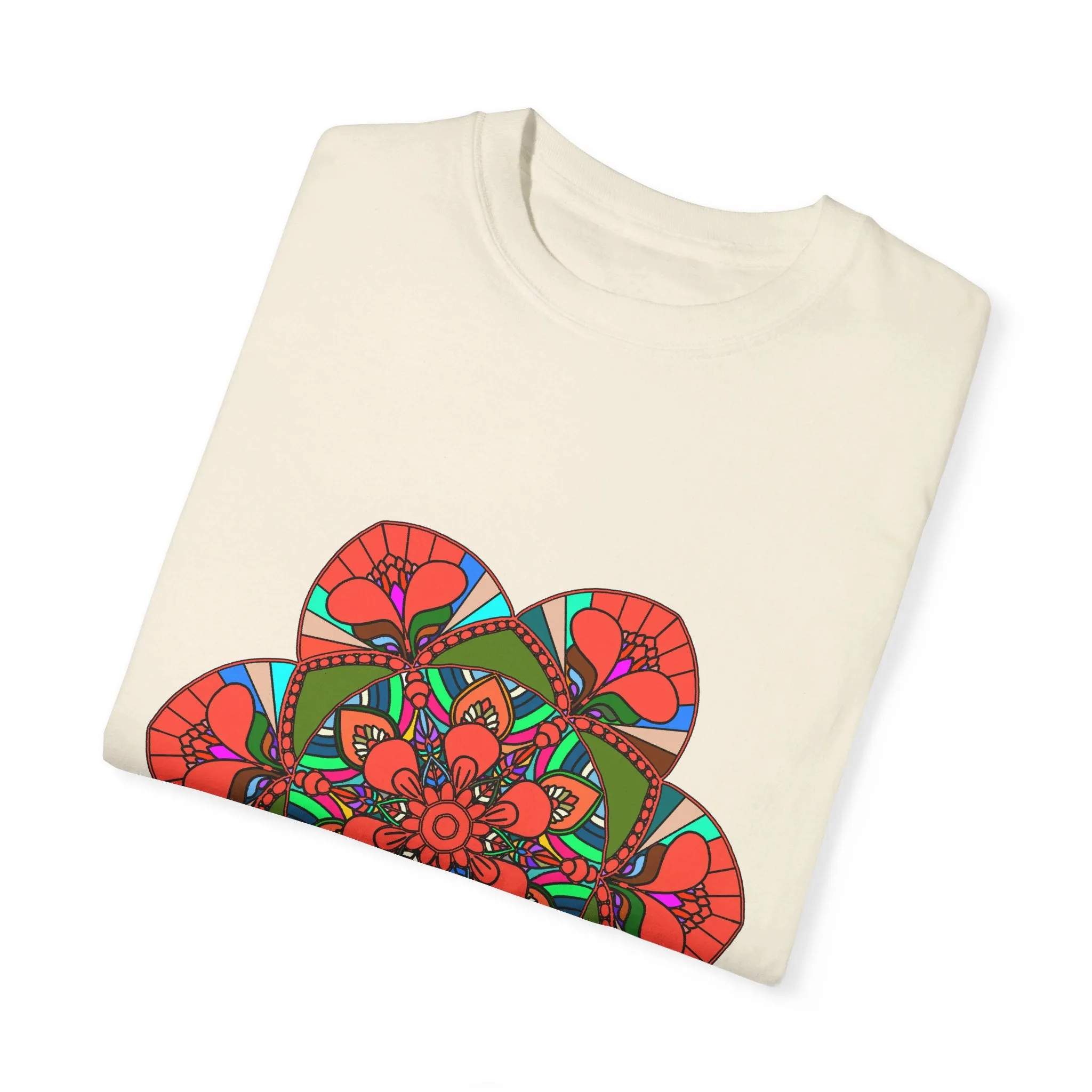 Handmade Mandala Design T-Shirt - 100% Cotton