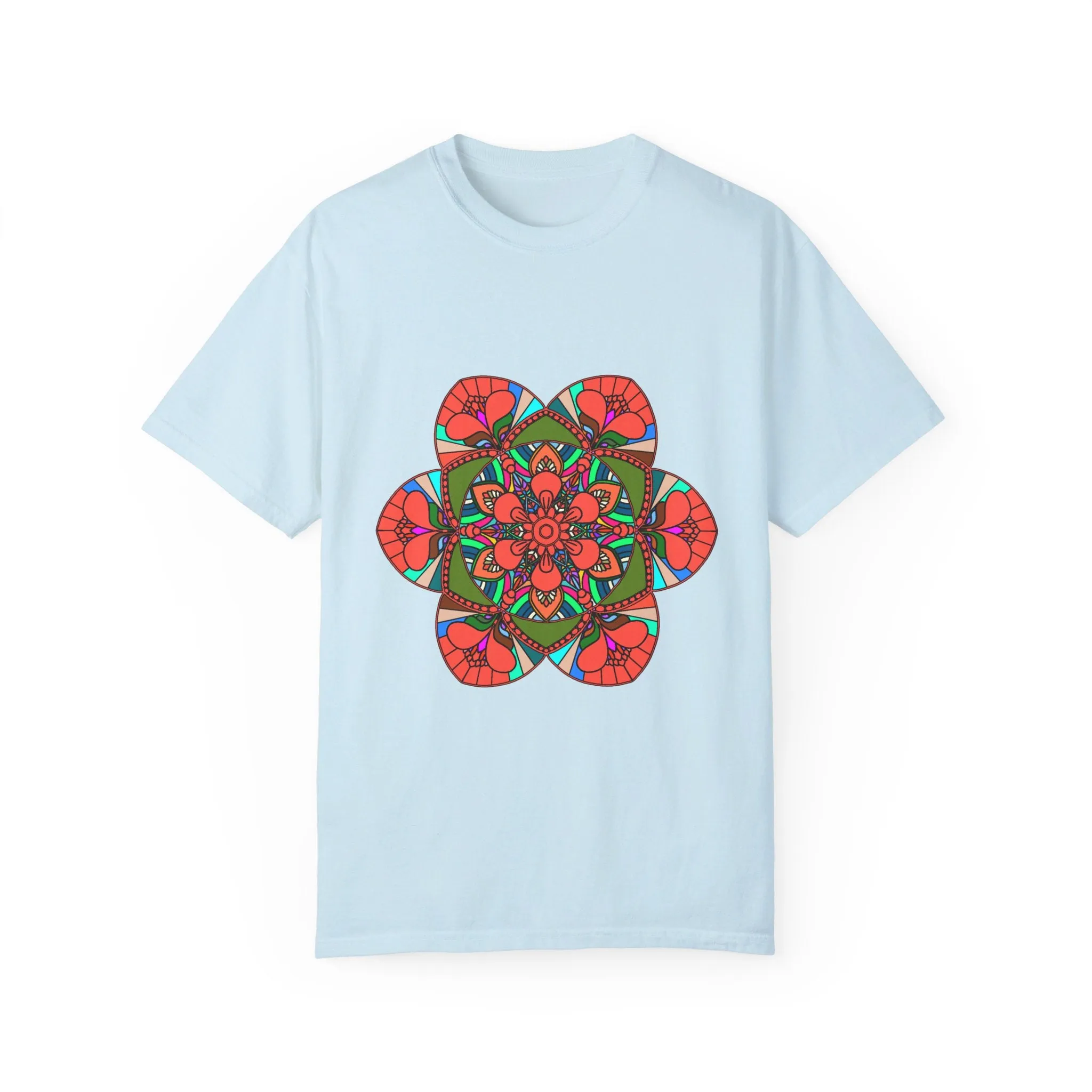 Handmade Mandala Design T-Shirt - 100% Cotton