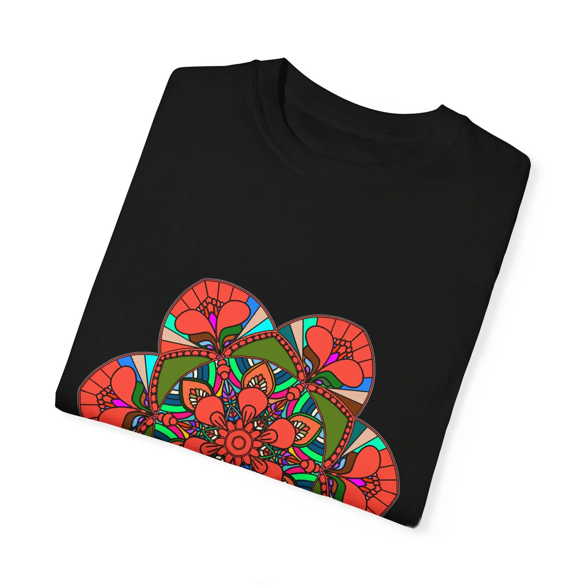 Handmade Mandala Design T-Shirt - 100% Cotton