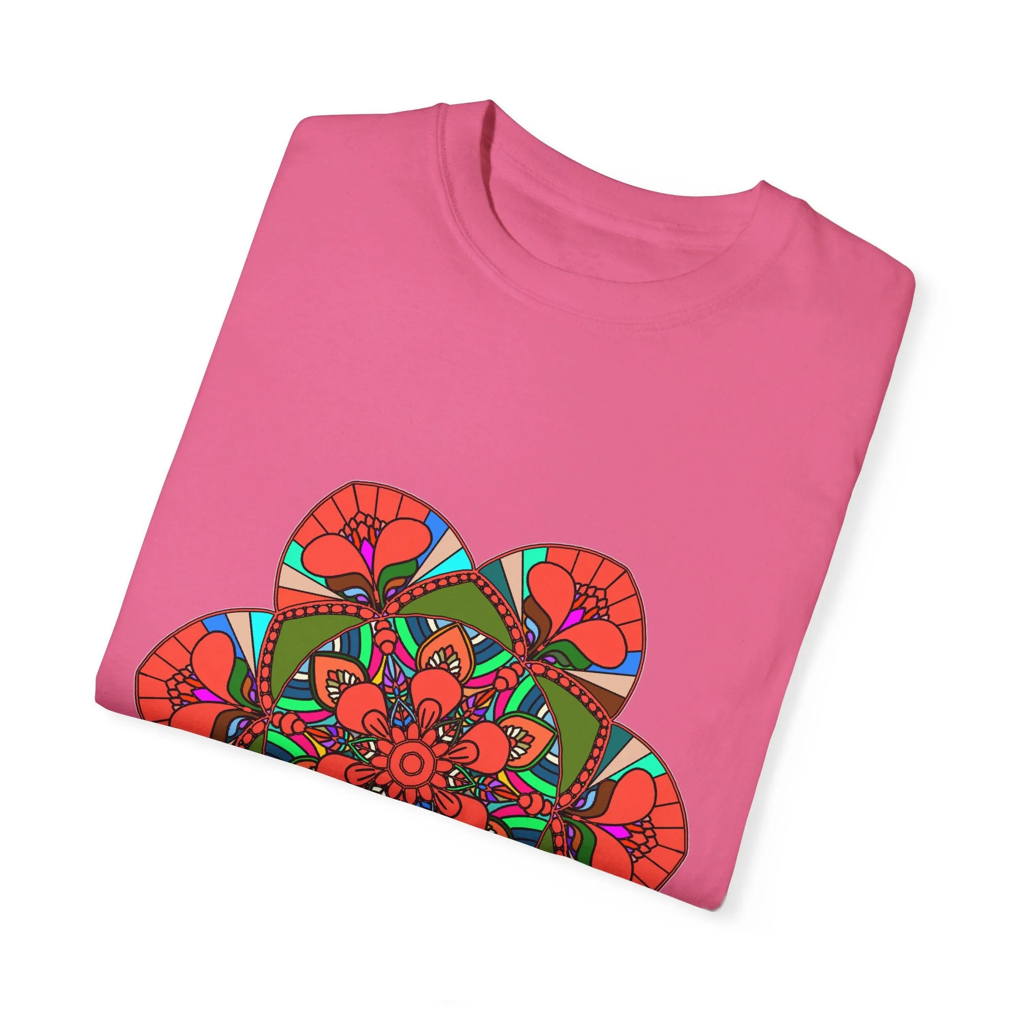 Handmade Mandala Design T-Shirt - 100% Cotton