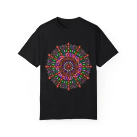 Handmade Mandala Design T-Shirt - 100% Ring-Spun Cotton - Garment-Dyed for Extra Comfort