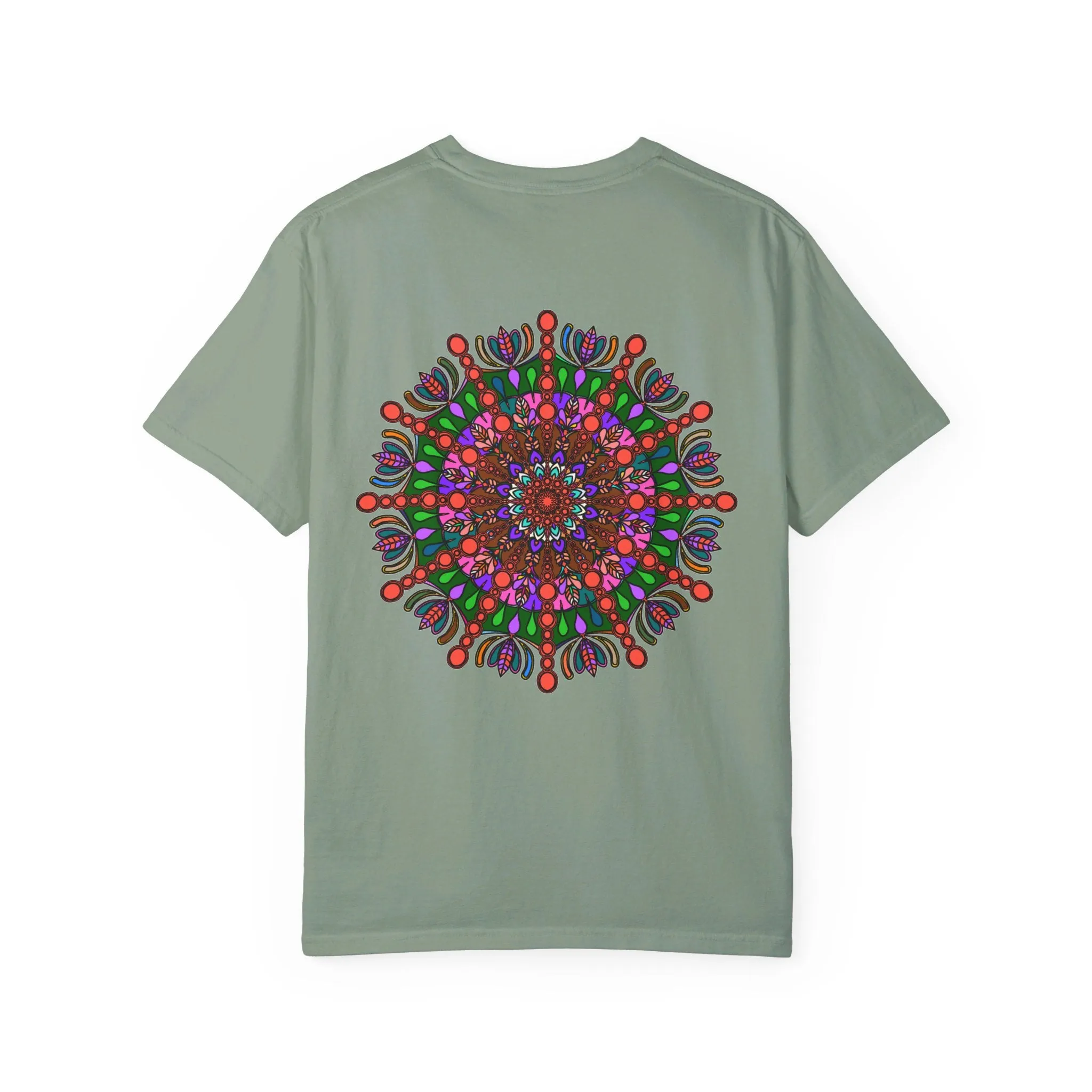 Handmade Mandala Design T-Shirt - 100% Ring-Spun Cotton - Garment-Dyed for Extra Comfort