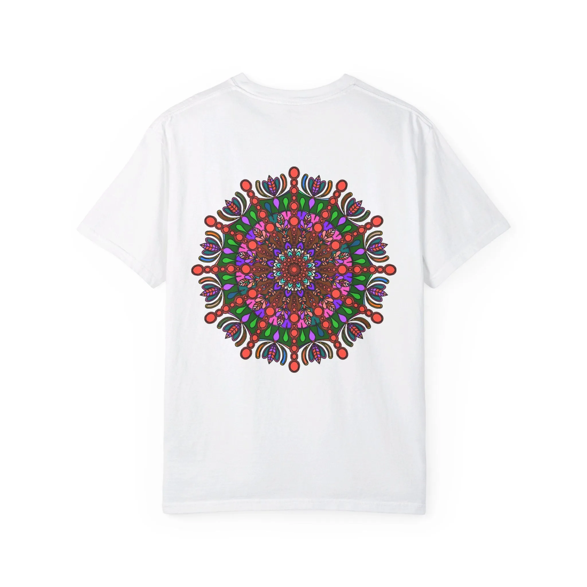 Handmade Mandala Design T-Shirt - 100% Ring-Spun Cotton - Garment-Dyed for Extra Comfort