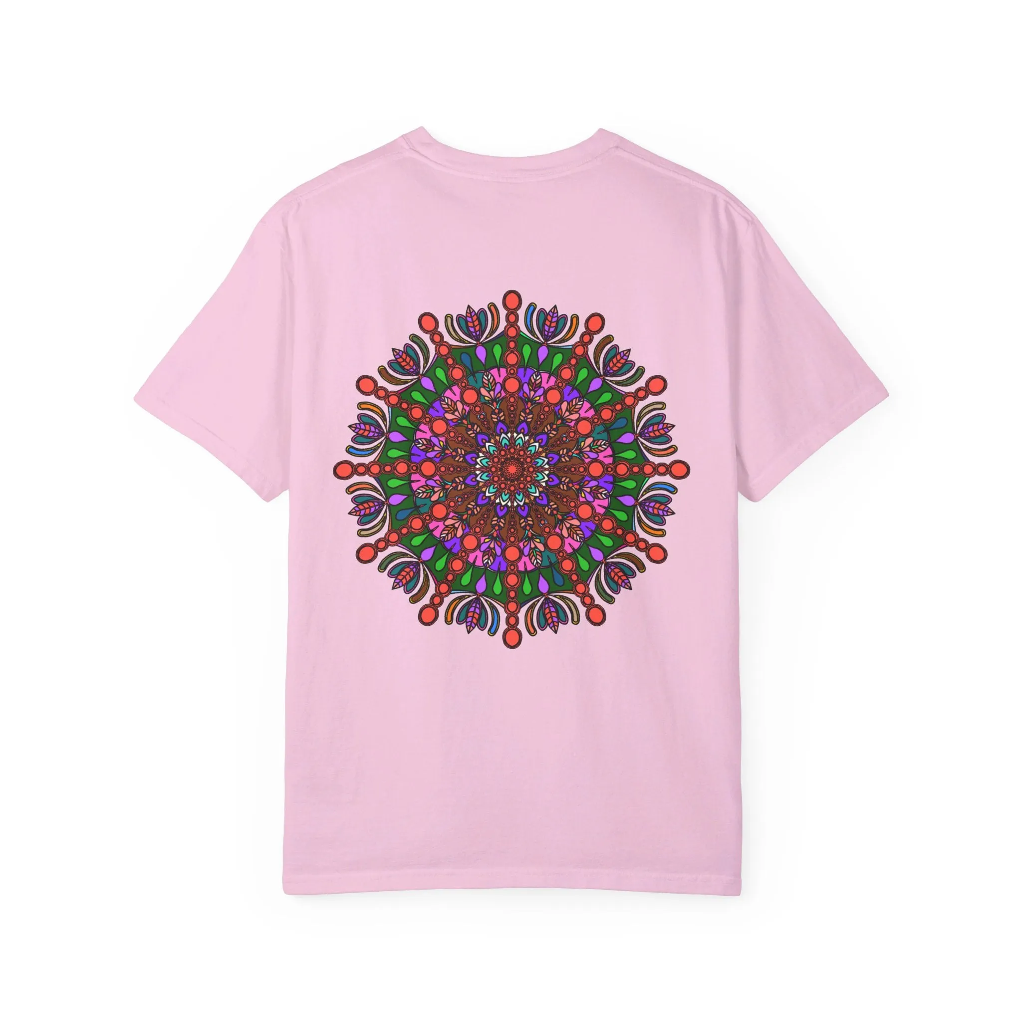 Handmade Mandala Design T-Shirt - 100% Ring-Spun Cotton - Garment-Dyed for Extra Comfort