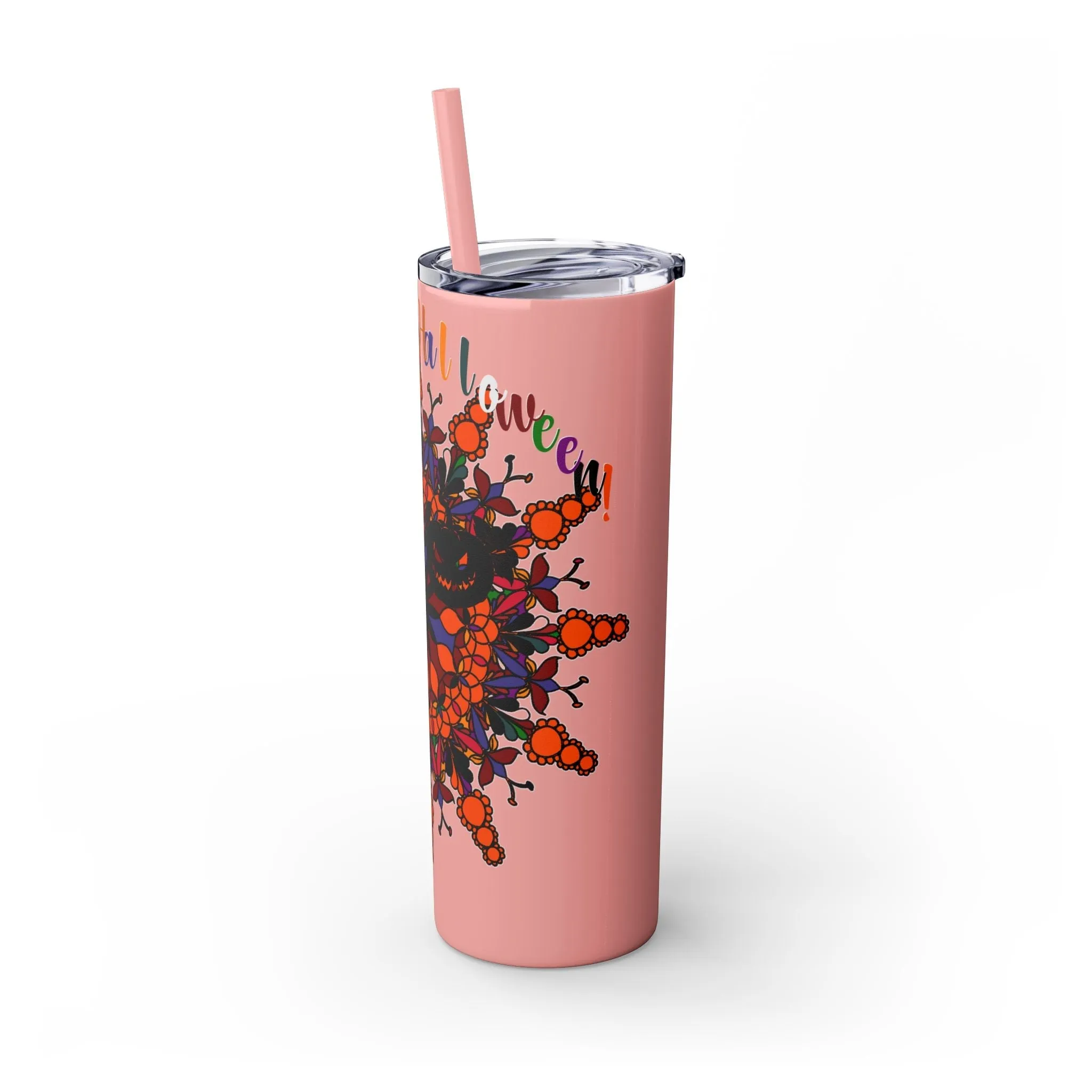 Handmade Mandala Skinny Tumbler - Keeps Drinks Hot/Cold