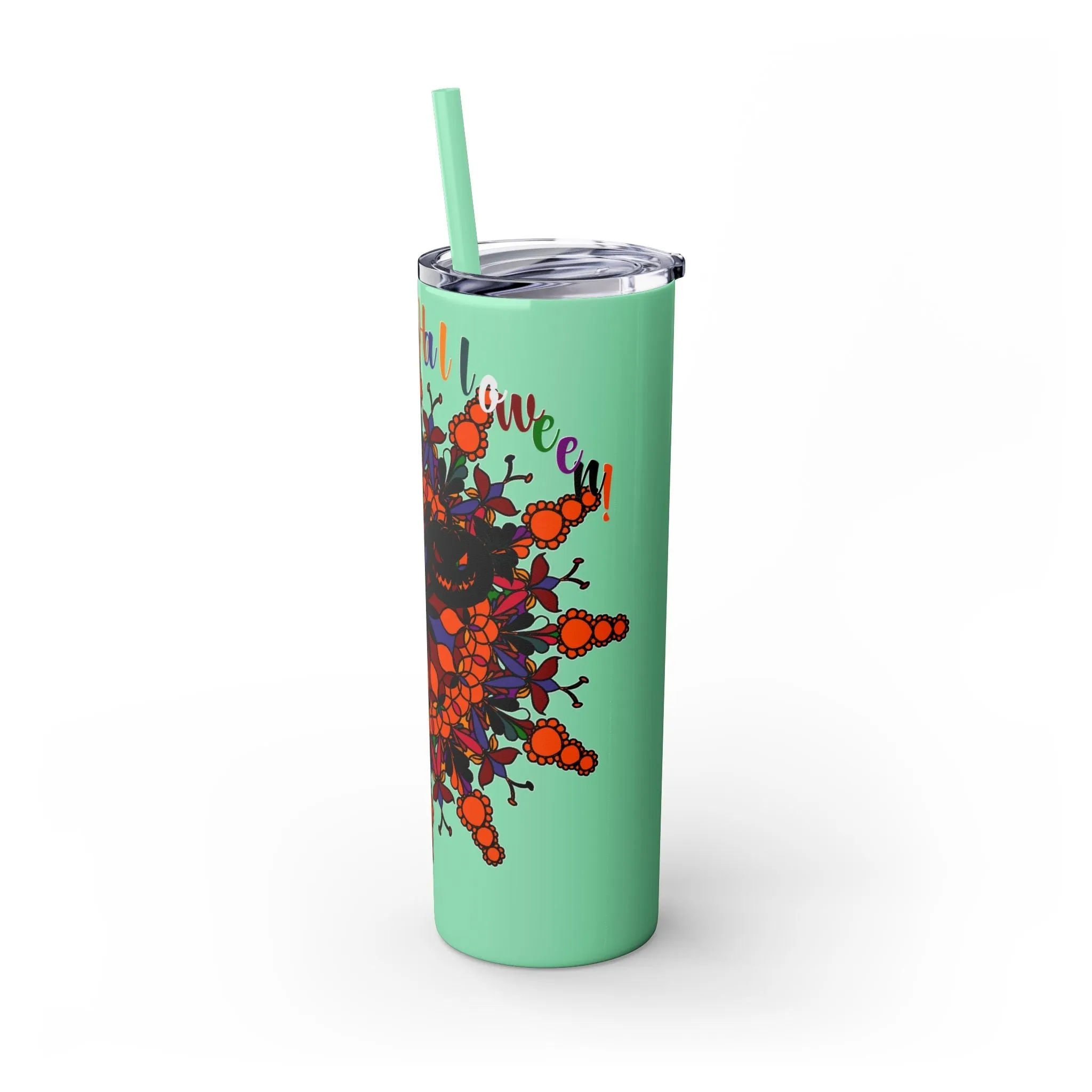 Handmade Mandala Skinny Tumbler - Keeps Drinks Hot/Cold