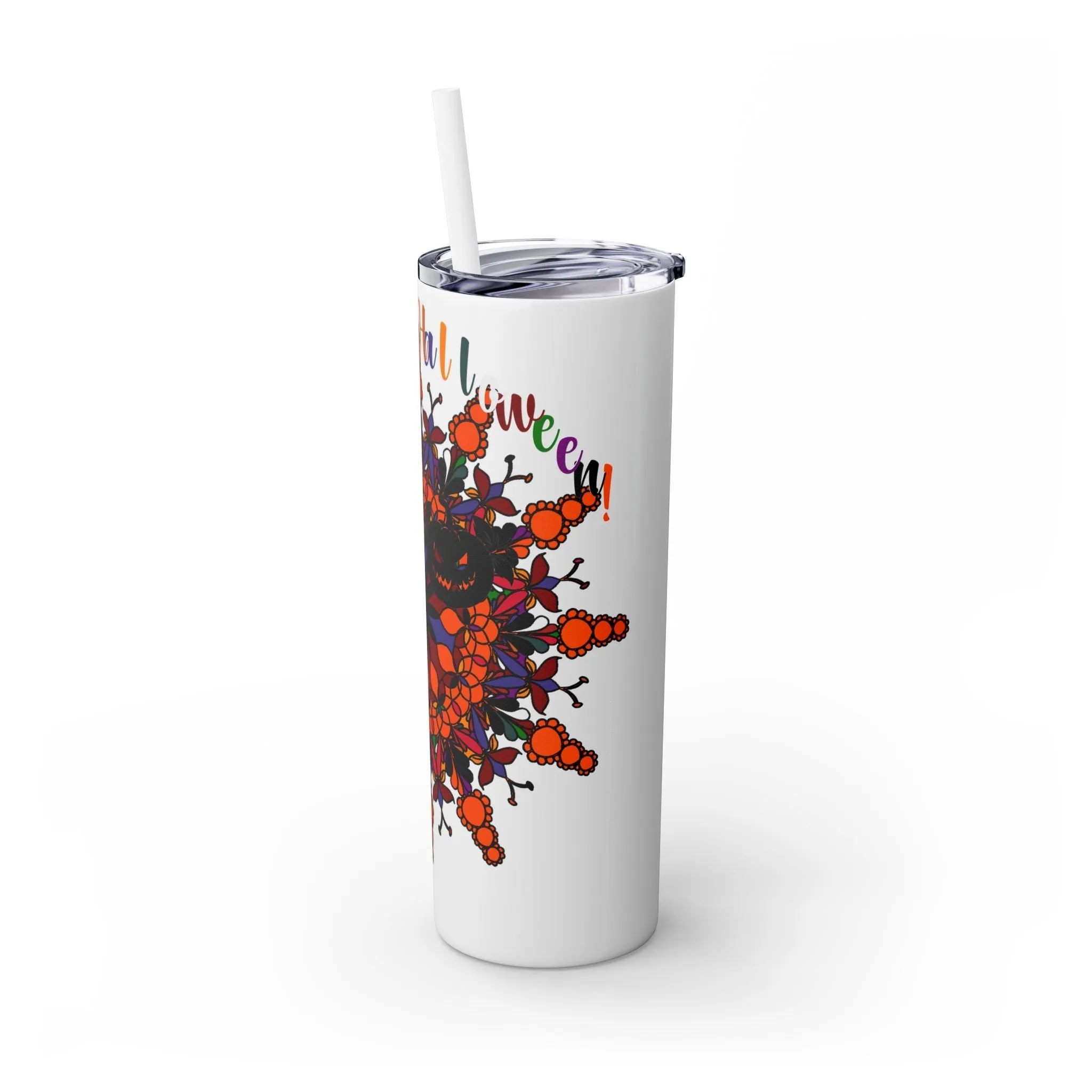 Handmade Mandala Skinny Tumbler - Keeps Drinks Hot/Cold