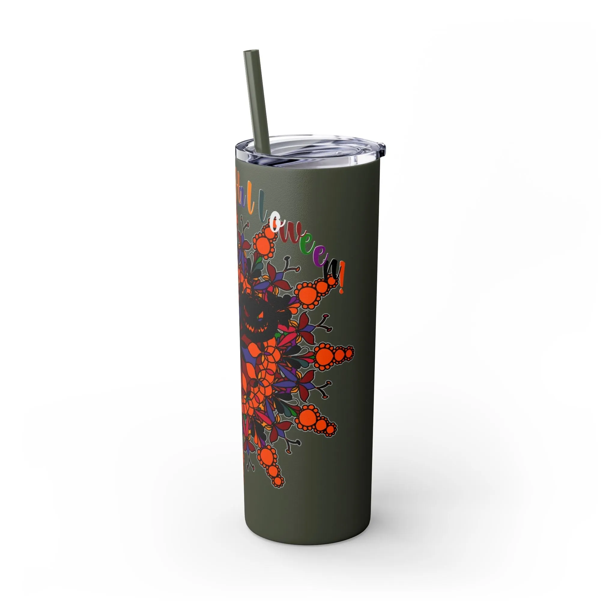 Handmade Mandala Skinny Tumbler - Keeps Drinks Hot/Cold