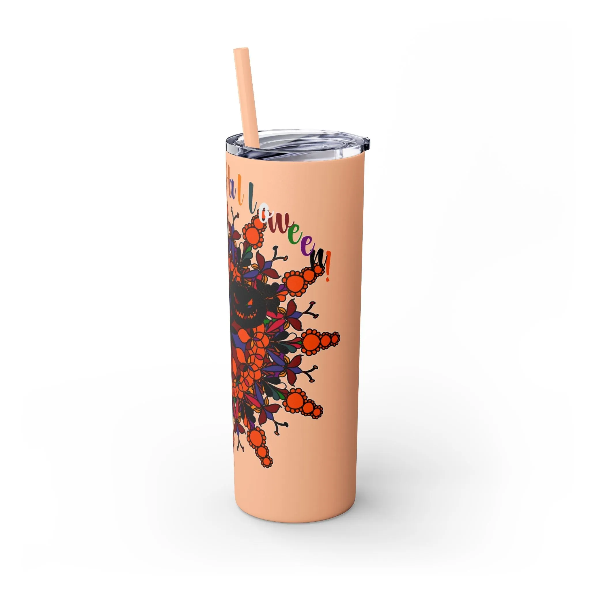 Handmade Mandala Skinny Tumbler - Keeps Drinks Hot/Cold