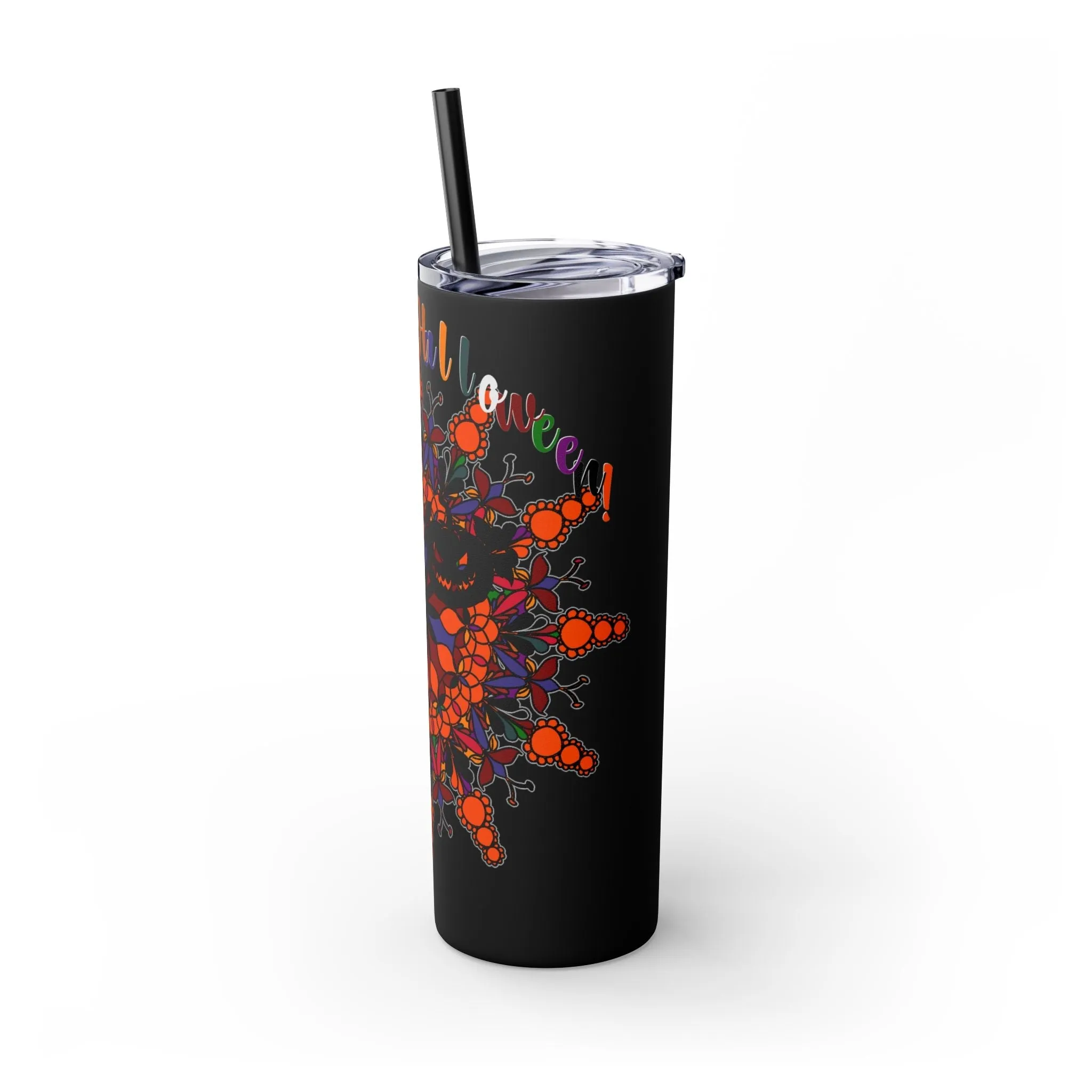 Handmade Mandala Skinny Tumbler - Keeps Drinks Hot/Cold