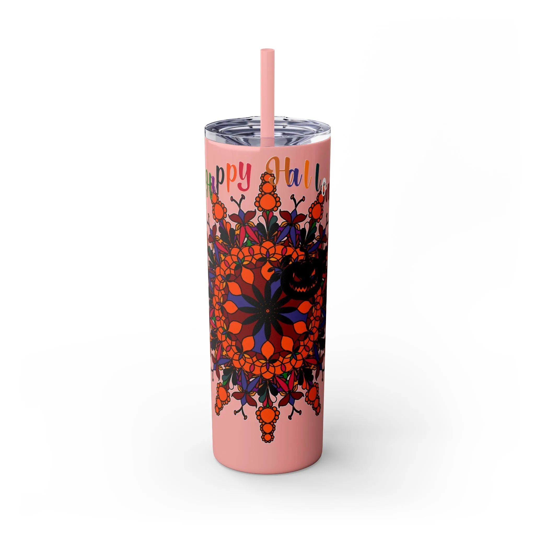 Handmade Mandala Skinny Tumbler - Keeps Drinks Hot/Cold