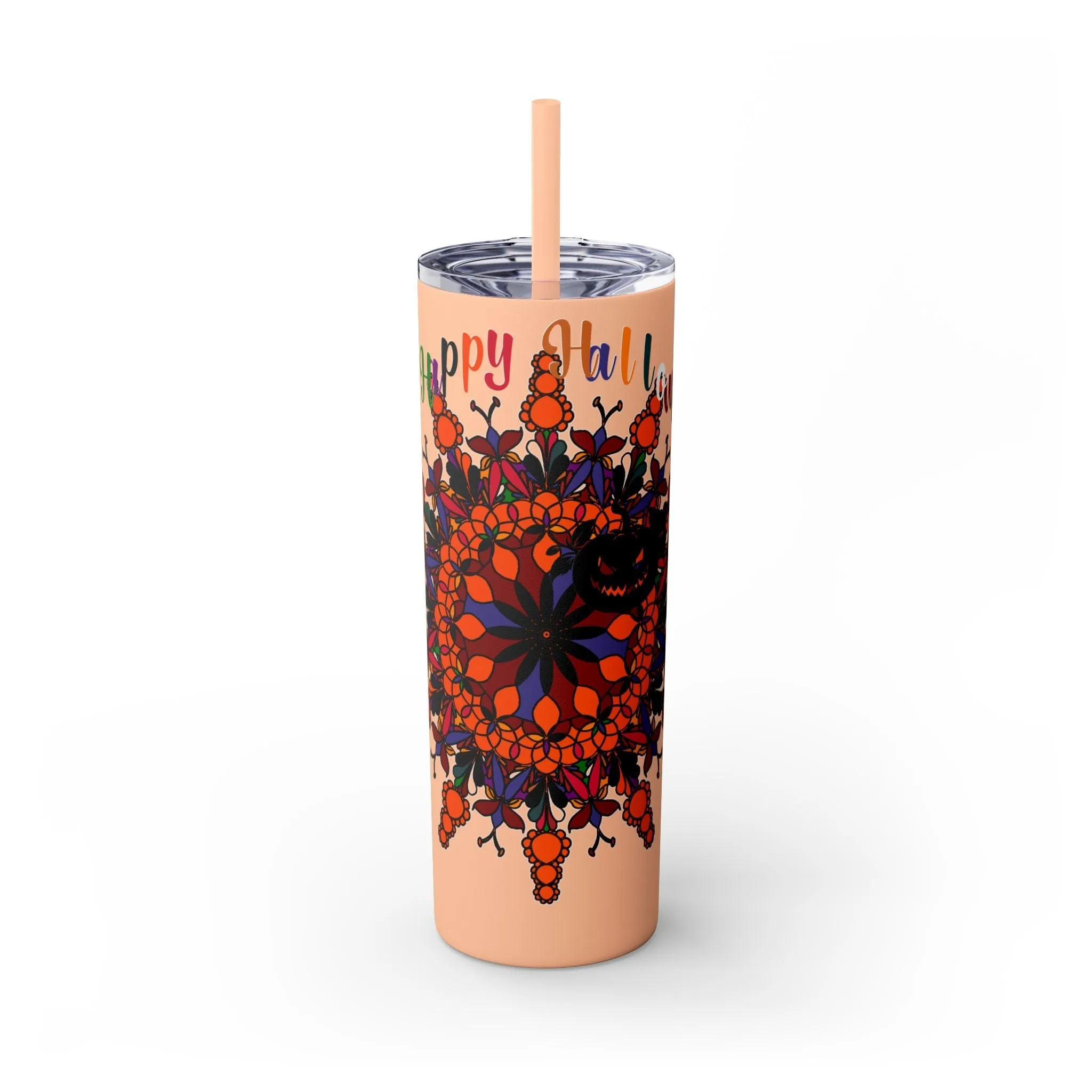 Handmade Mandala Skinny Tumbler - Keeps Drinks Hot/Cold