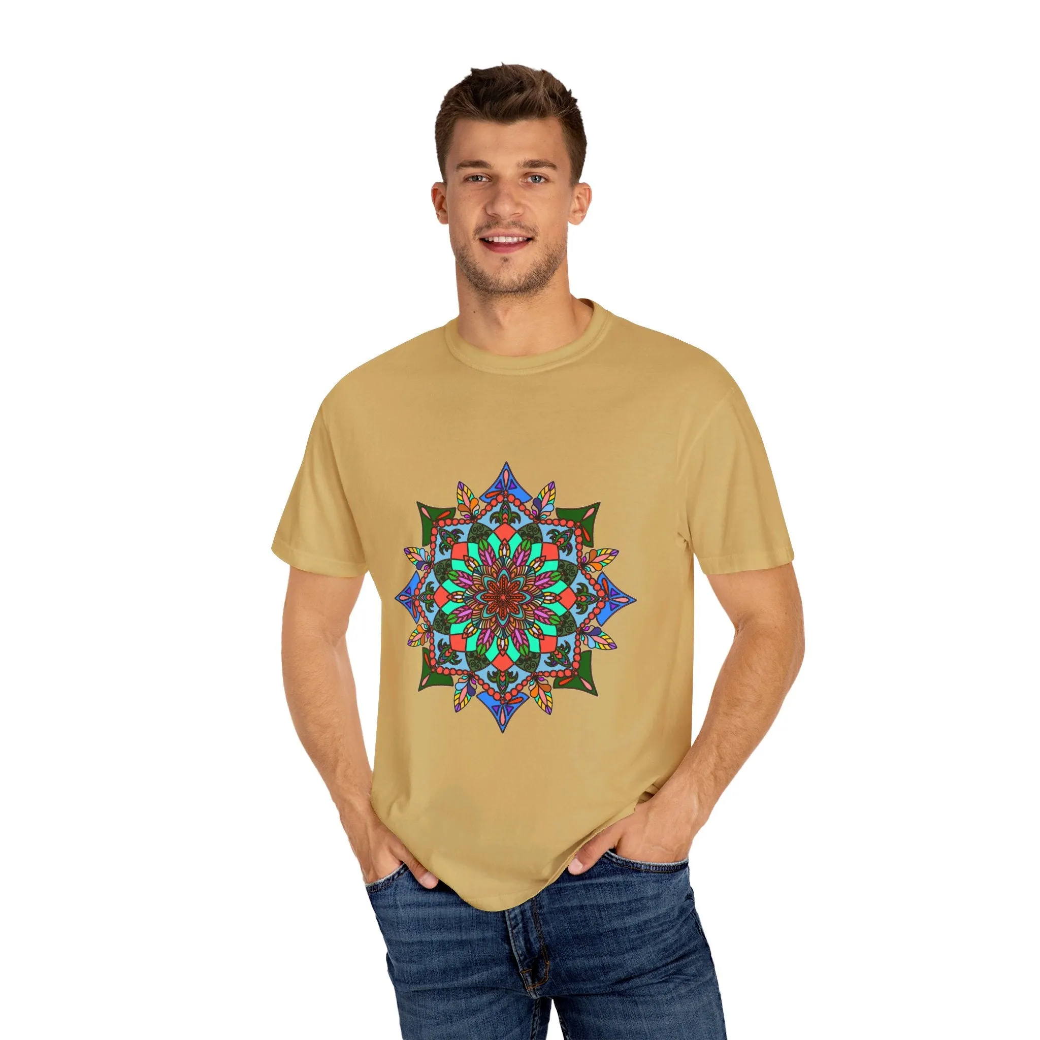 Handmade Mandala T-Shirt - 100% Ring-Spun Cotton