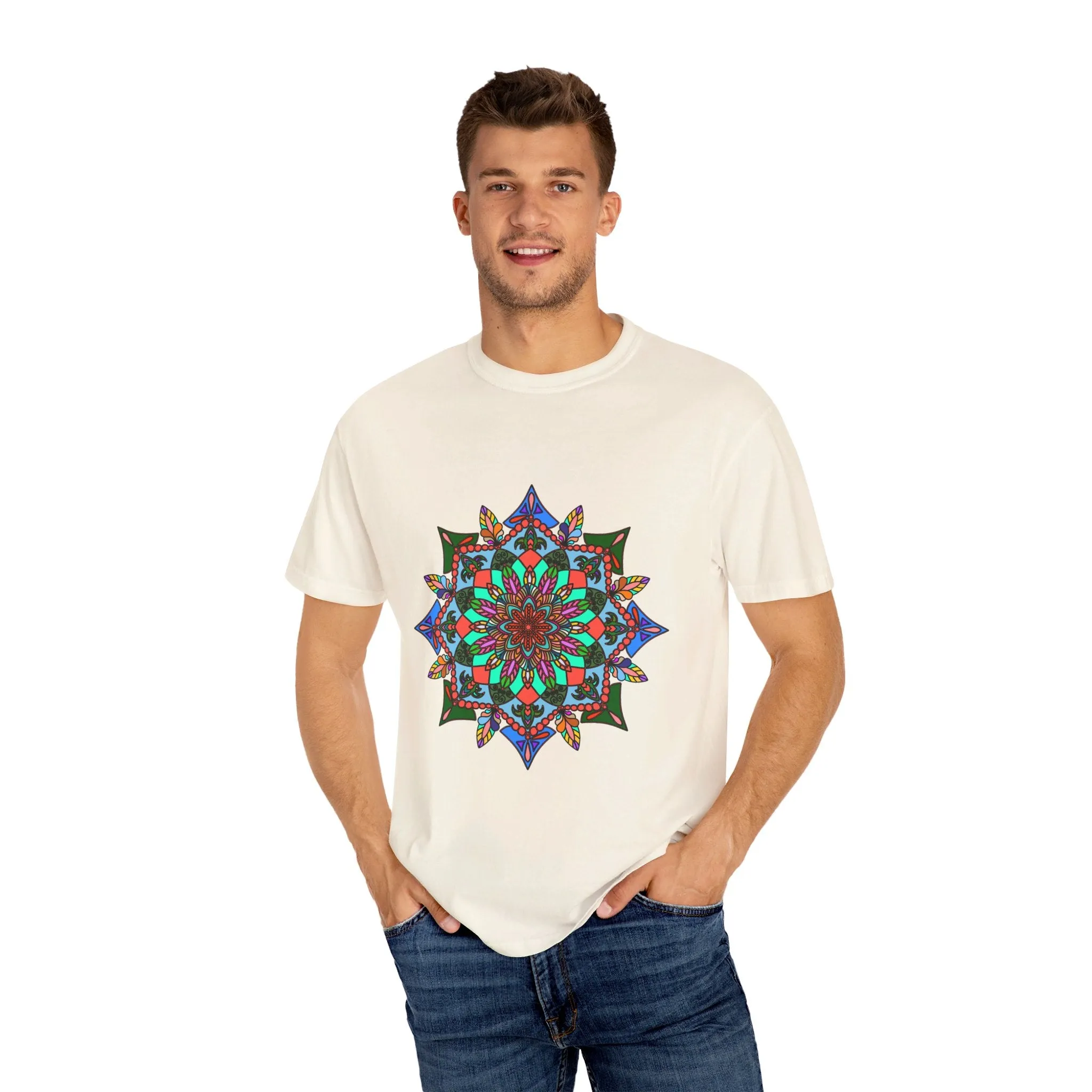 Handmade Mandala T-Shirt - 100% Ring-Spun Cotton