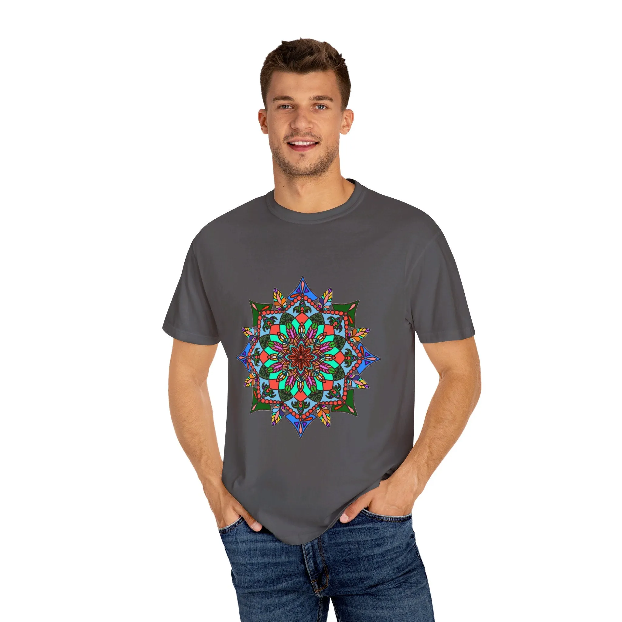 Handmade Mandala T-Shirt - 100% Ring-Spun Cotton